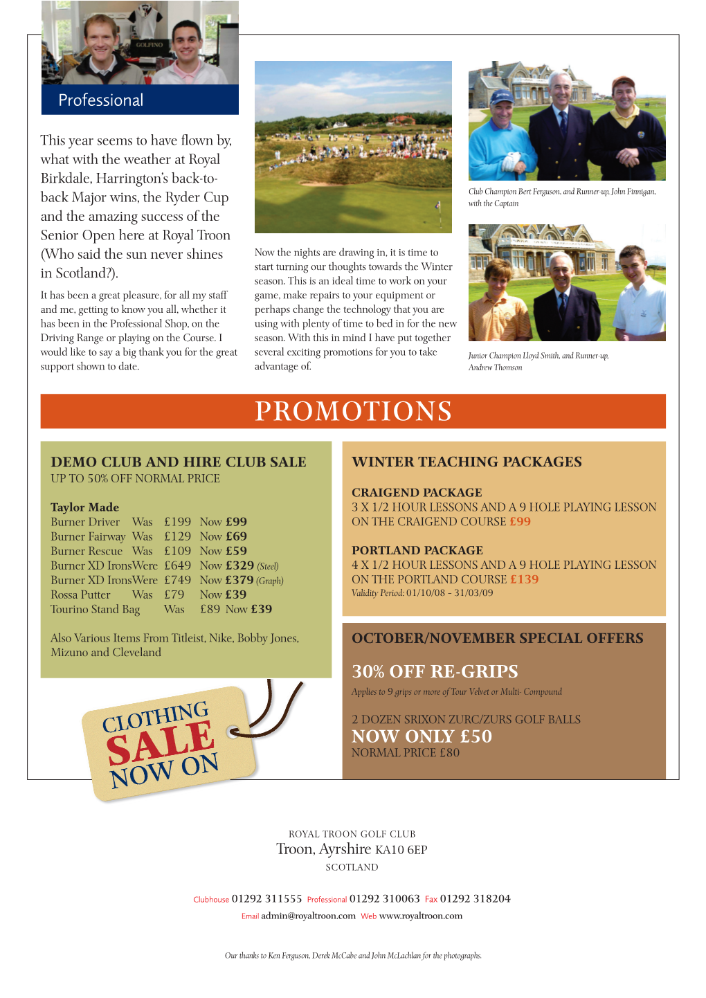 Troon Autumn Newsletter