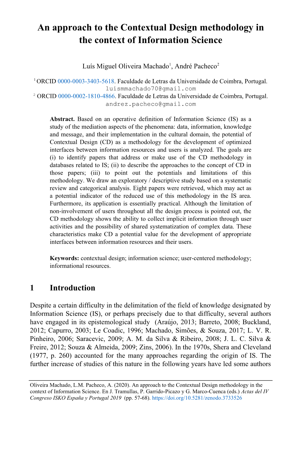 An Approach to the Contextual Design Methodology in the Context of Information Science