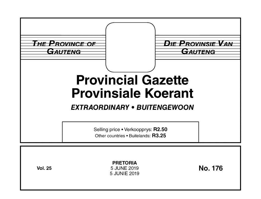 Provincial Gazette Provinsiale Koerant EXTRAORDINARY • BUITENGEWOON