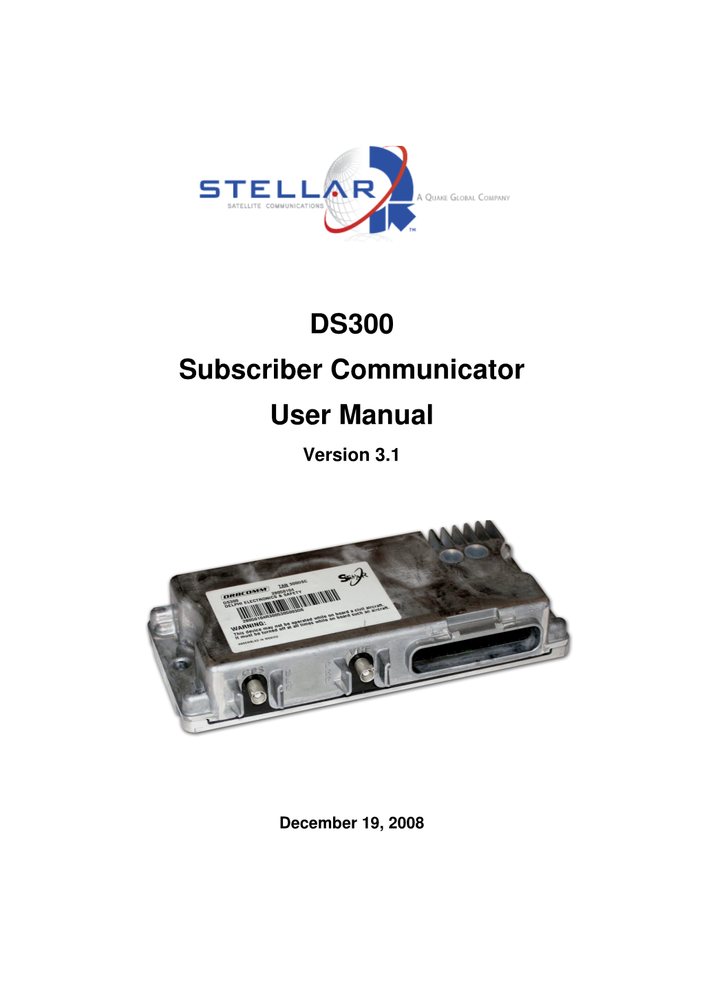 DS300 Subscriber Communicator User Manual Version 3.1