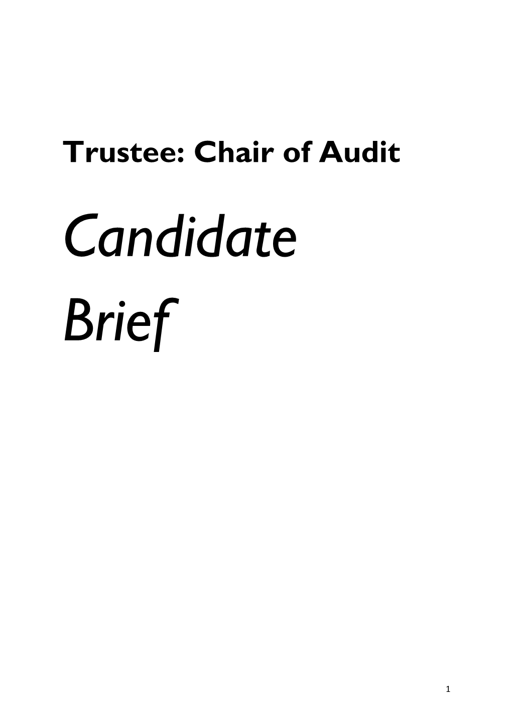 Chair of Audit