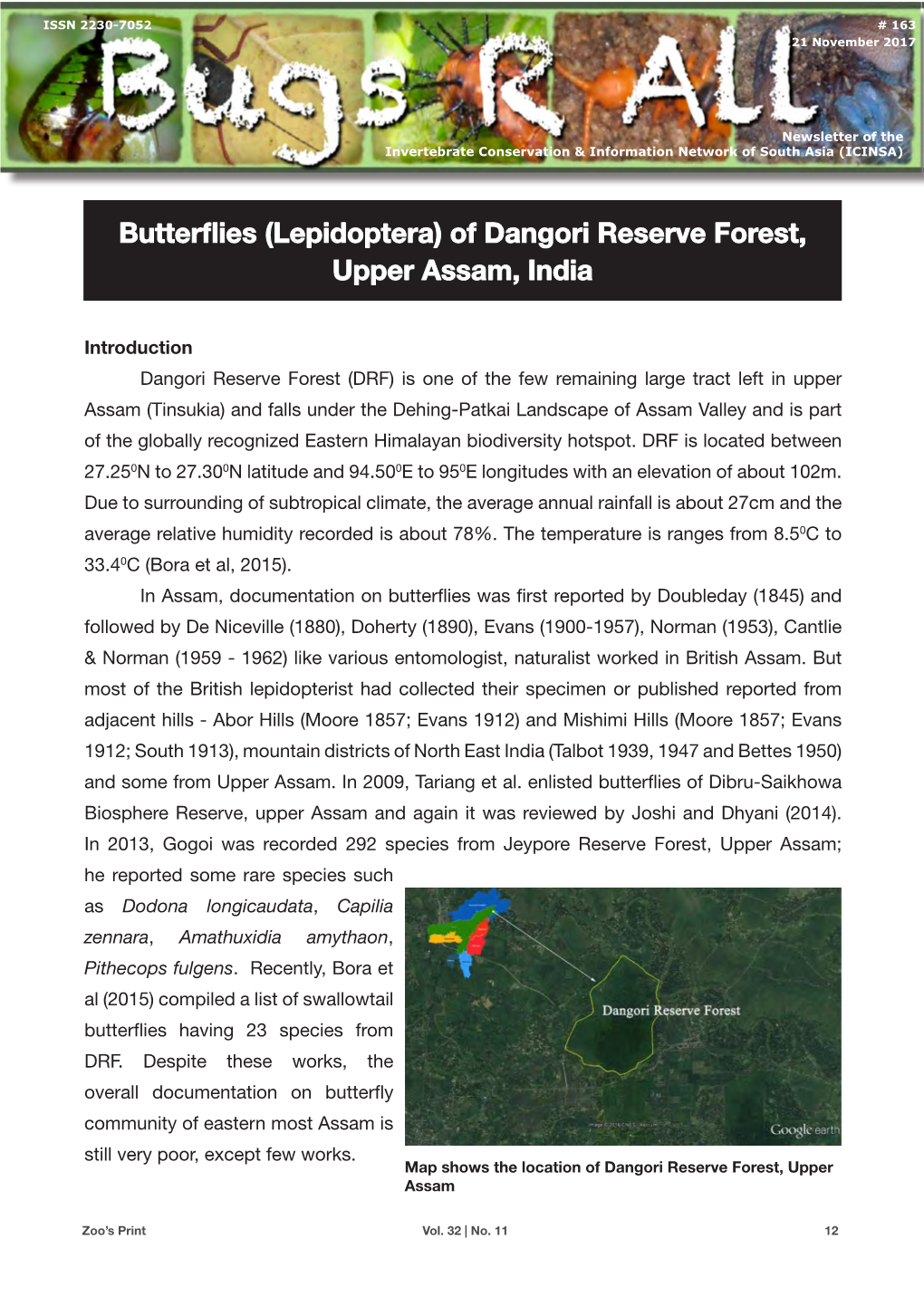 Butterflies (Lepidoptera) of Dangori Reserve Forest, Upper Assam, India