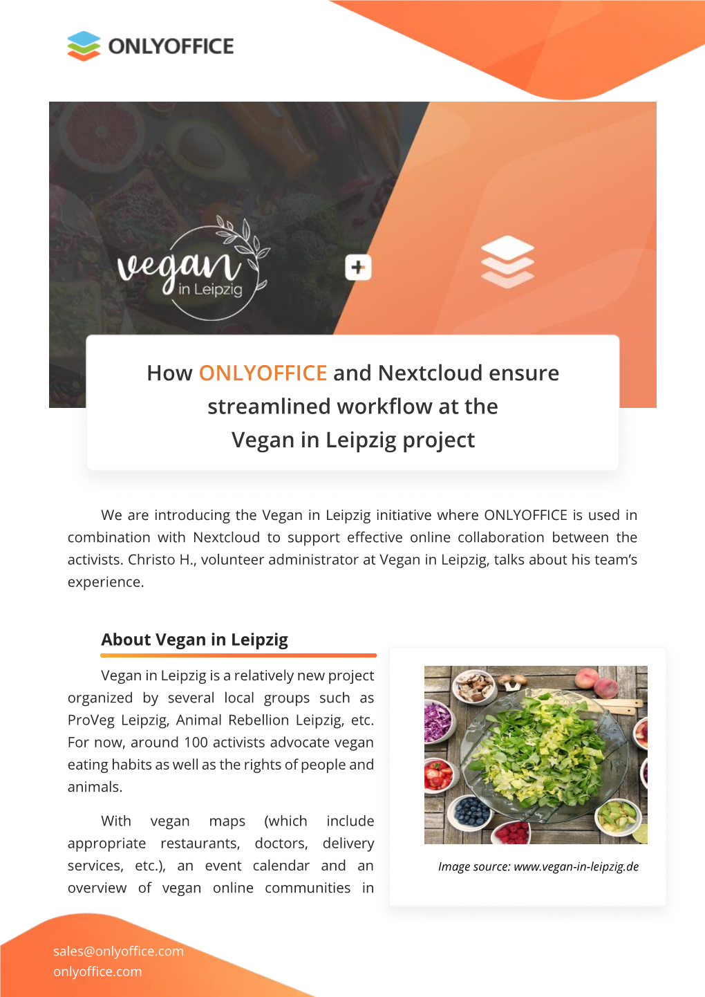 How ONLYOFFICE and Nextcloud Ensure Streamlined Workflow at the Vegan in Leipzig Project