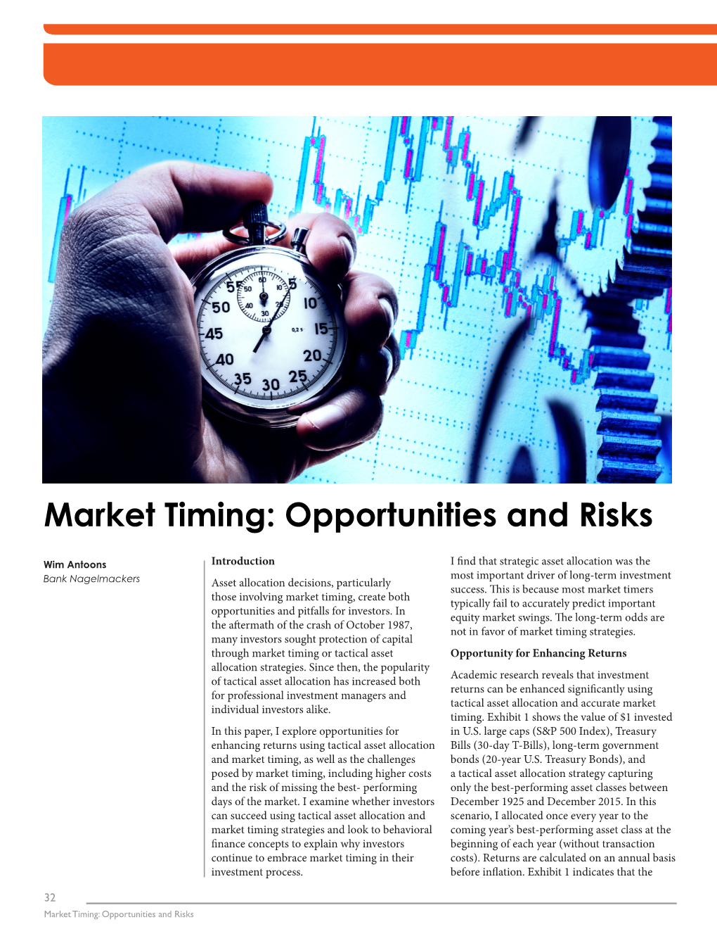 Market Timing: Opportunities and Risks