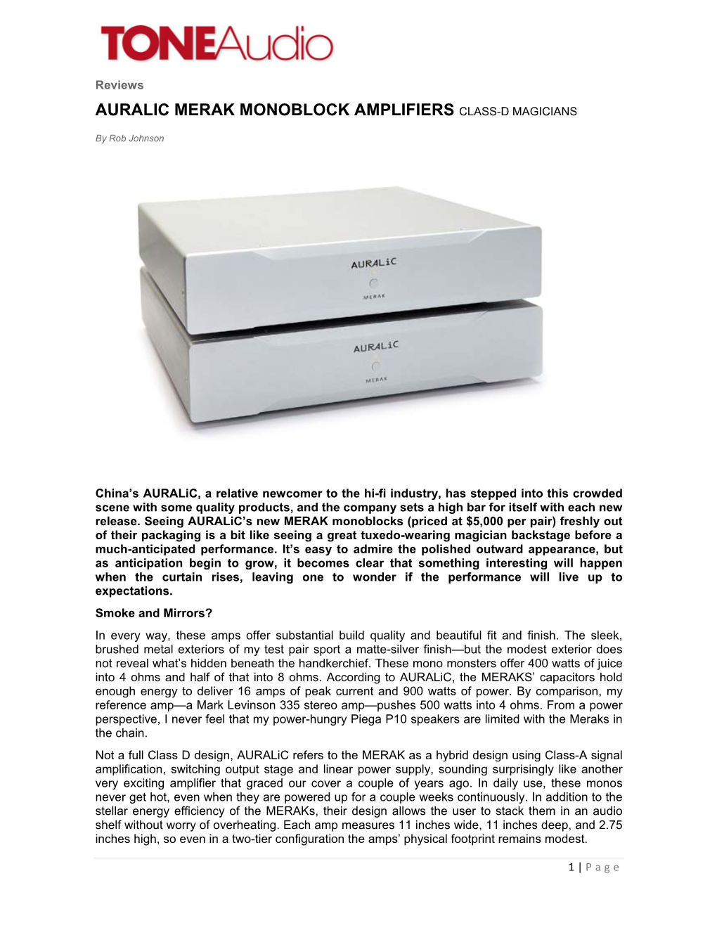 Auralic Merak Monoblock Amplifiers Class-D Magicians