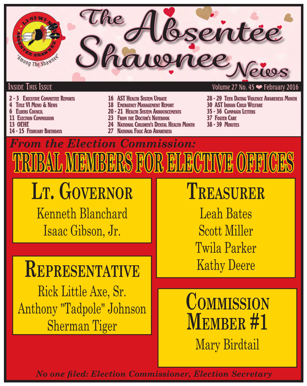 TRIBAL MEMBERS for ELECTIVE OFFICES Lt