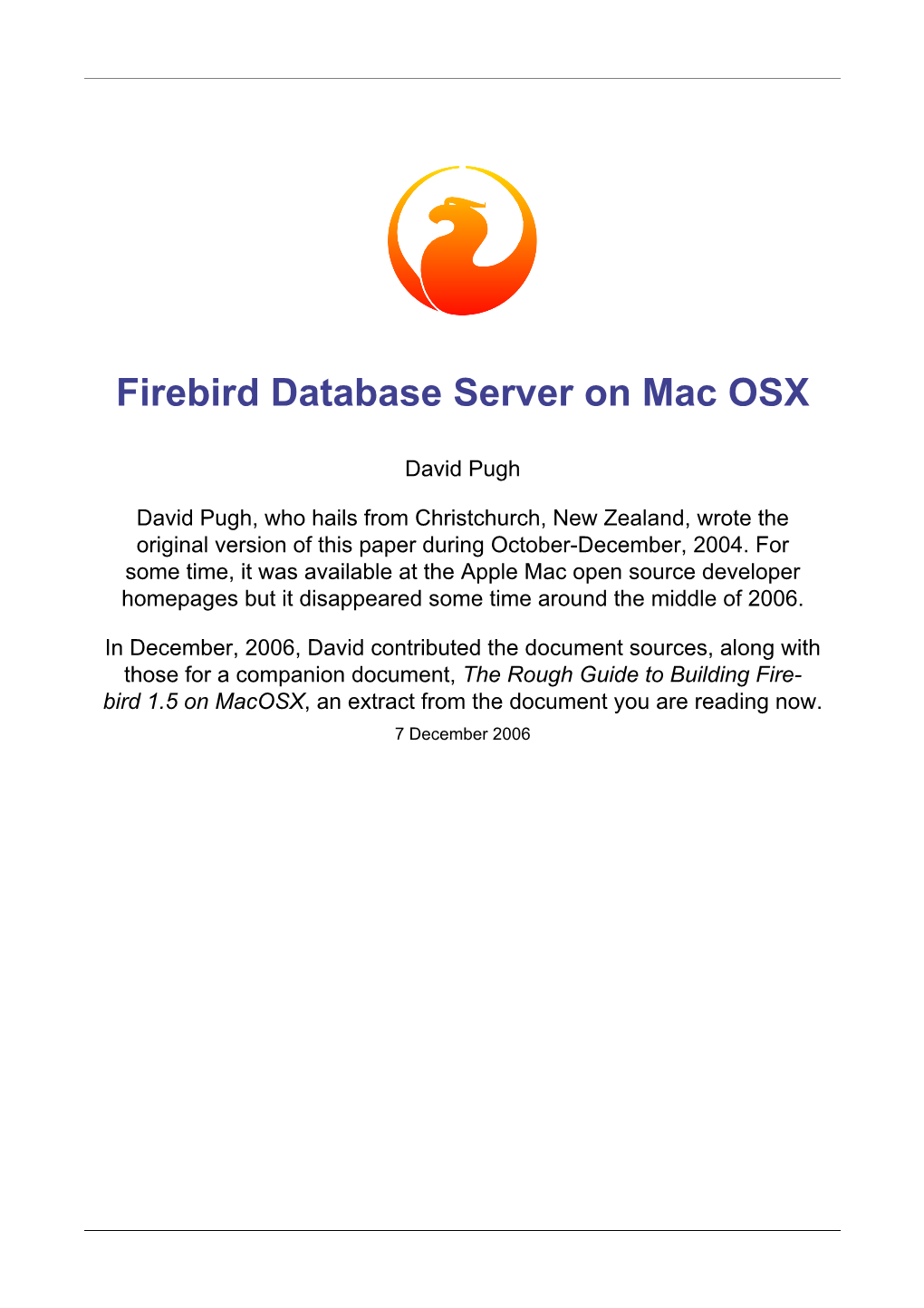 Firebird Database Server on Mac OSX