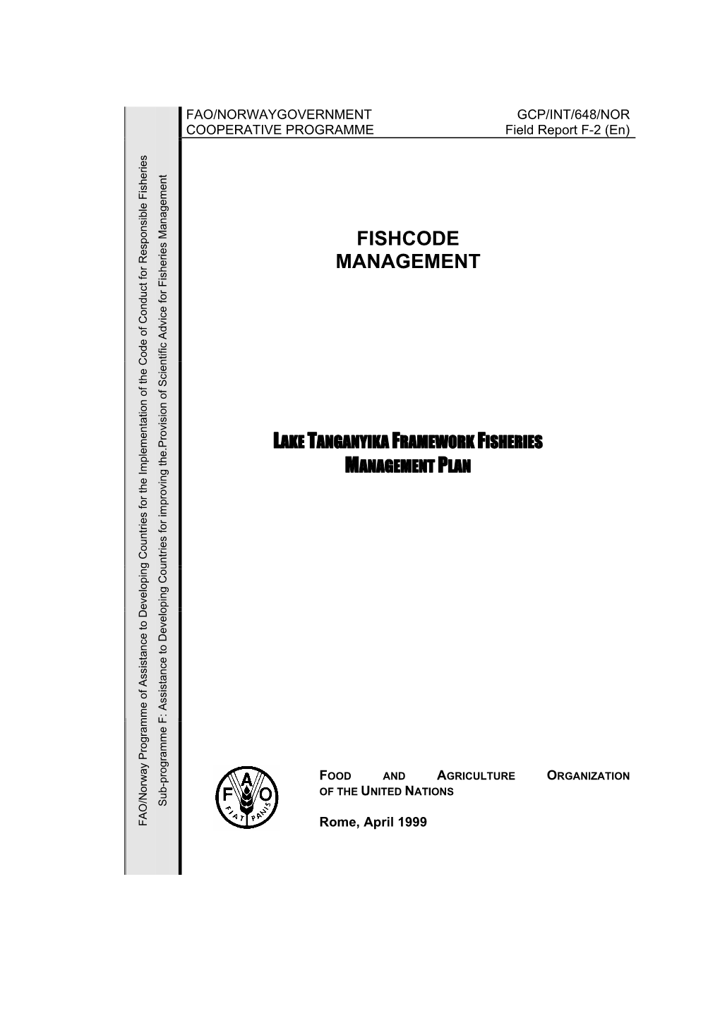 Lake Tanganyika Framework Fisheries Management Plan