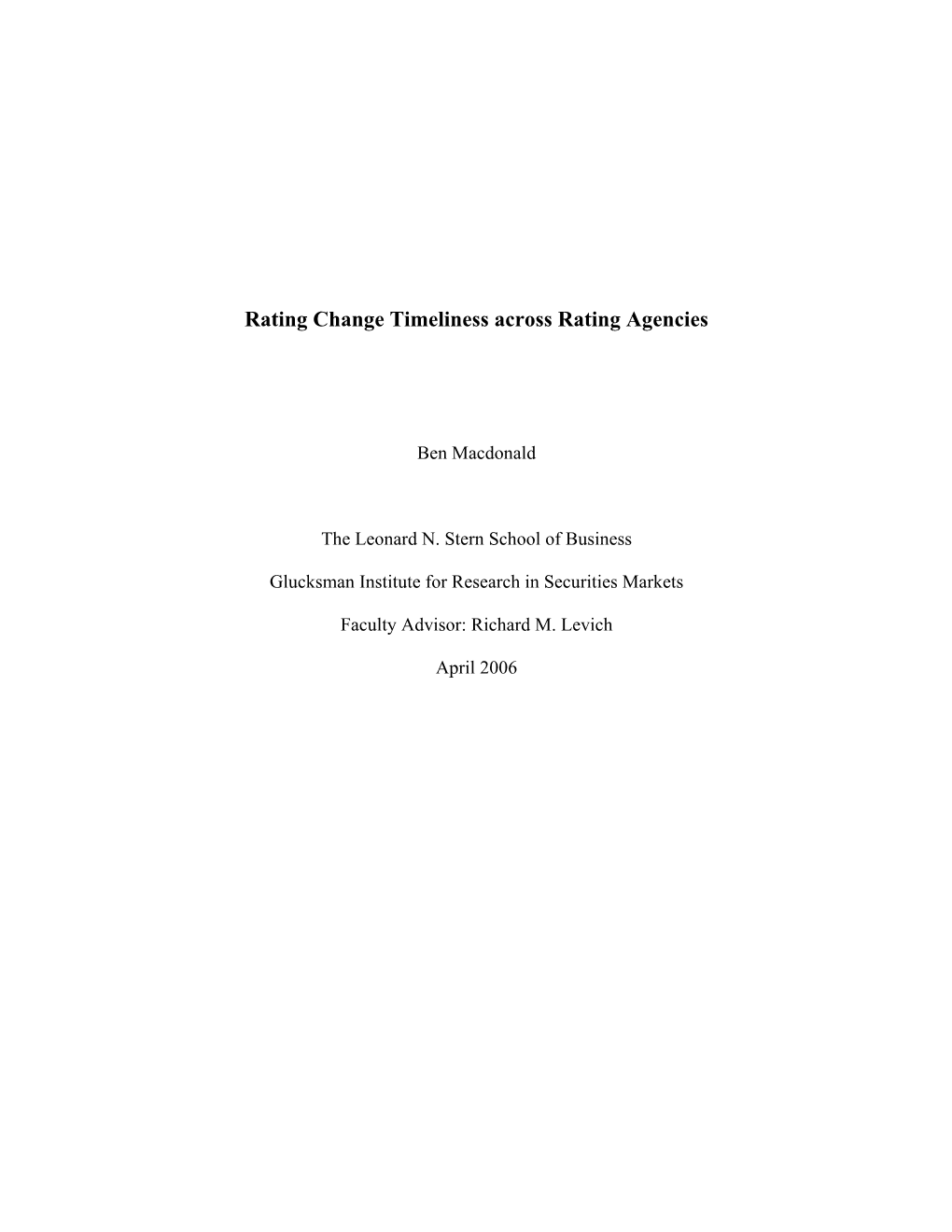 Rating Change Timeliness Across Rating Agencies