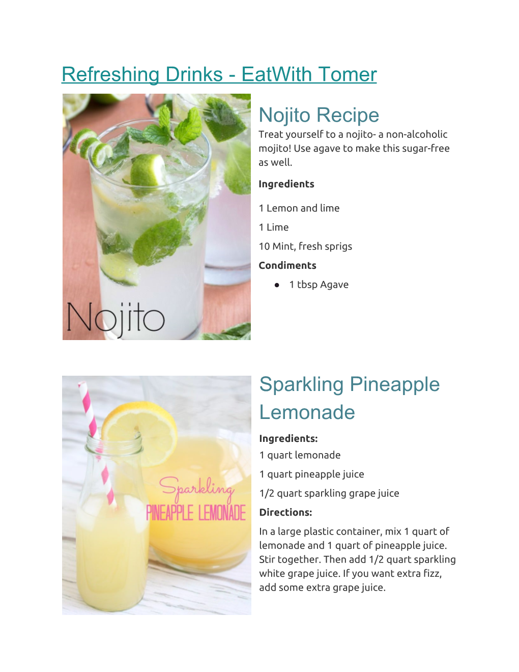 Refreshing Drinks - Eatwith Tomer