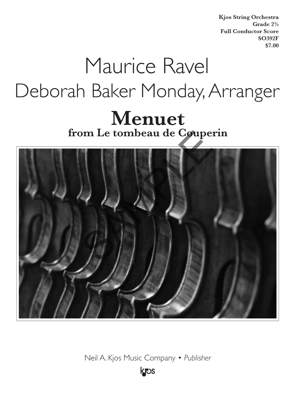 Maurice Ravel Deborah Baker Monday, Arranger Menuet from Le Tombeau De Couperin