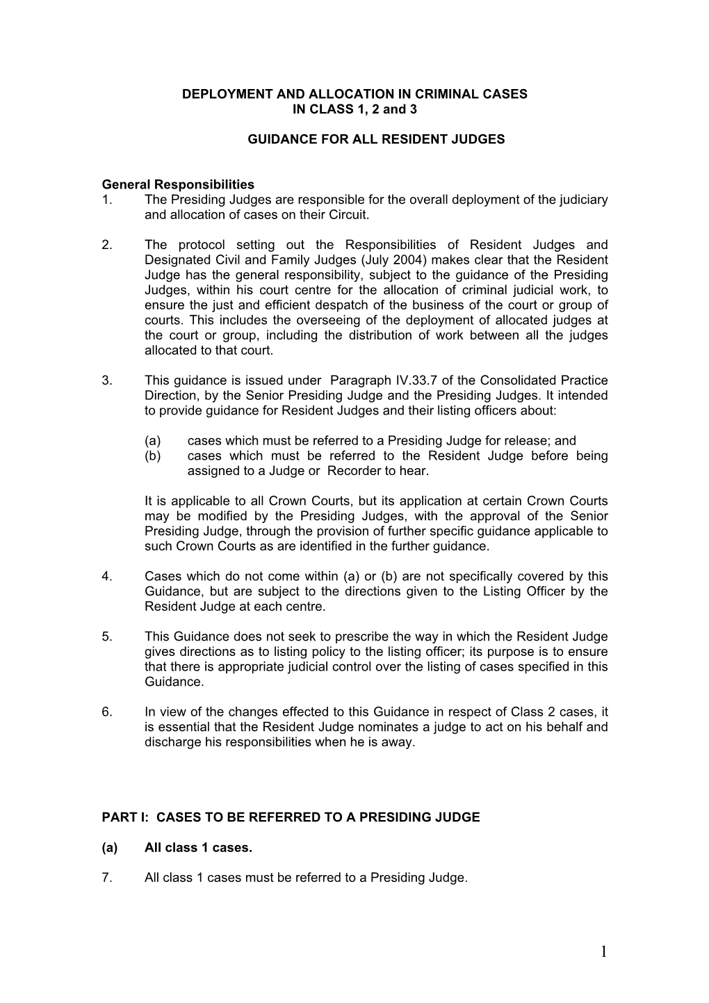 Referral of Cases for Release Or Allocation