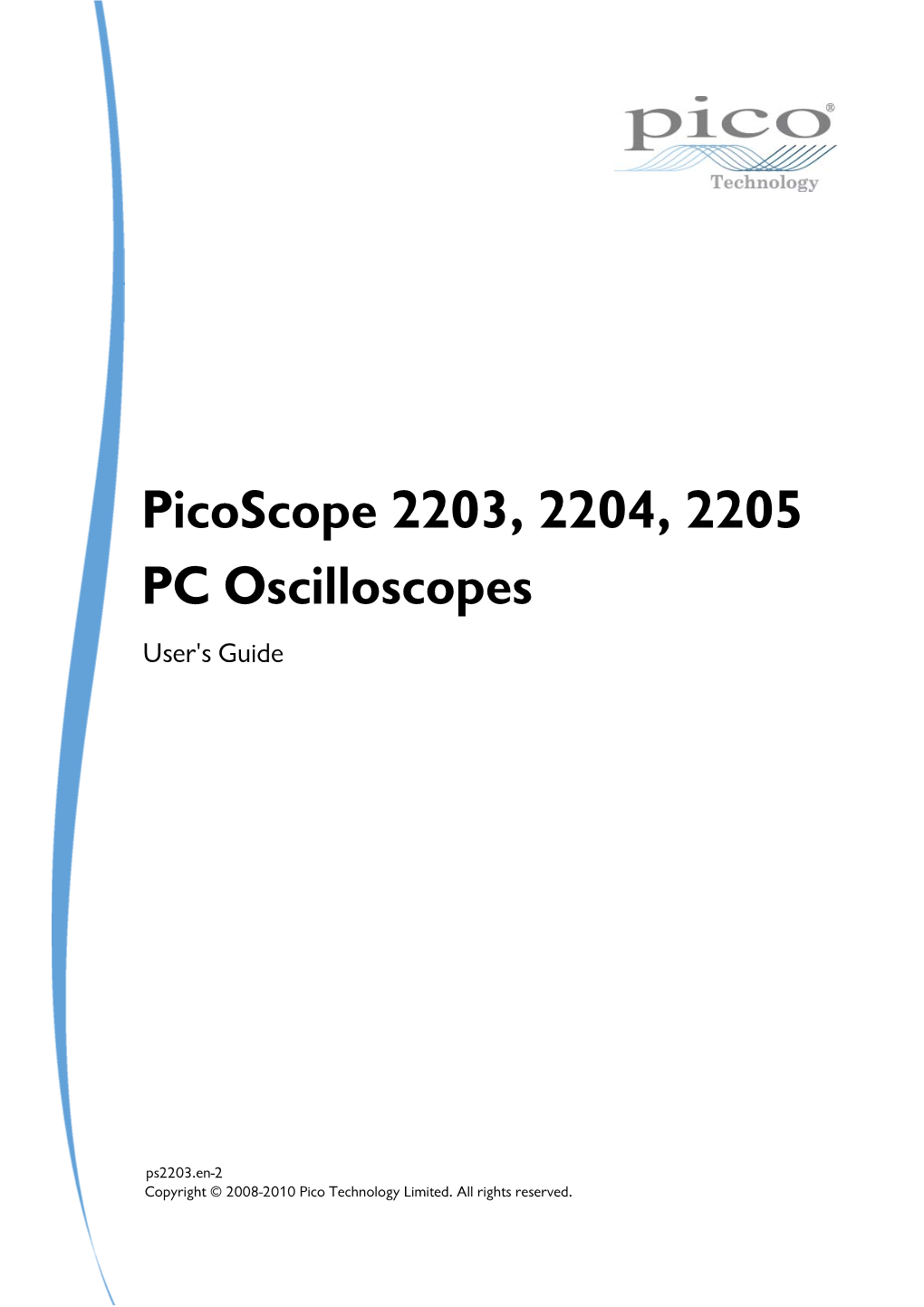 Picoscope 2203, 2204, 2205 User's Guide I Contents