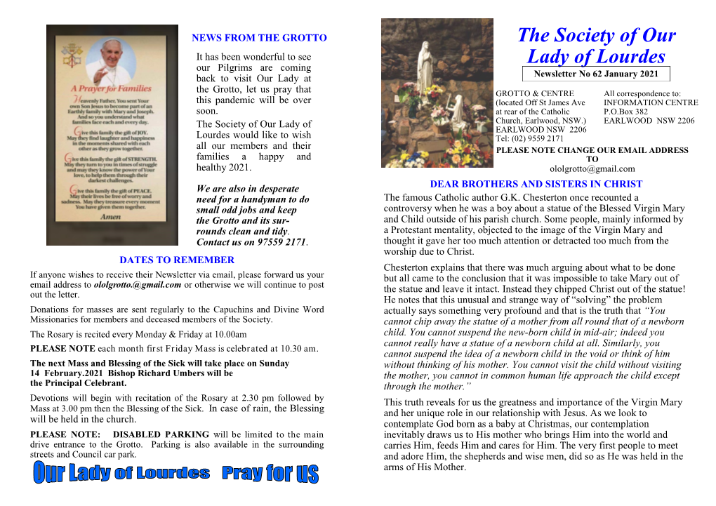 The Society of Our Lady of Lourdes