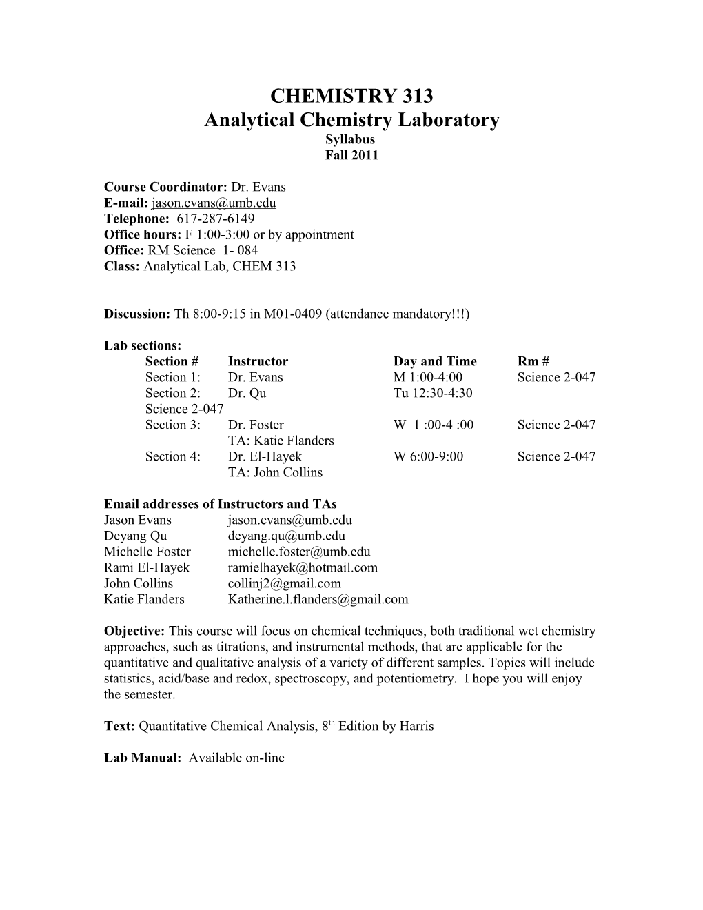 Analytical Chemistry Laboratory