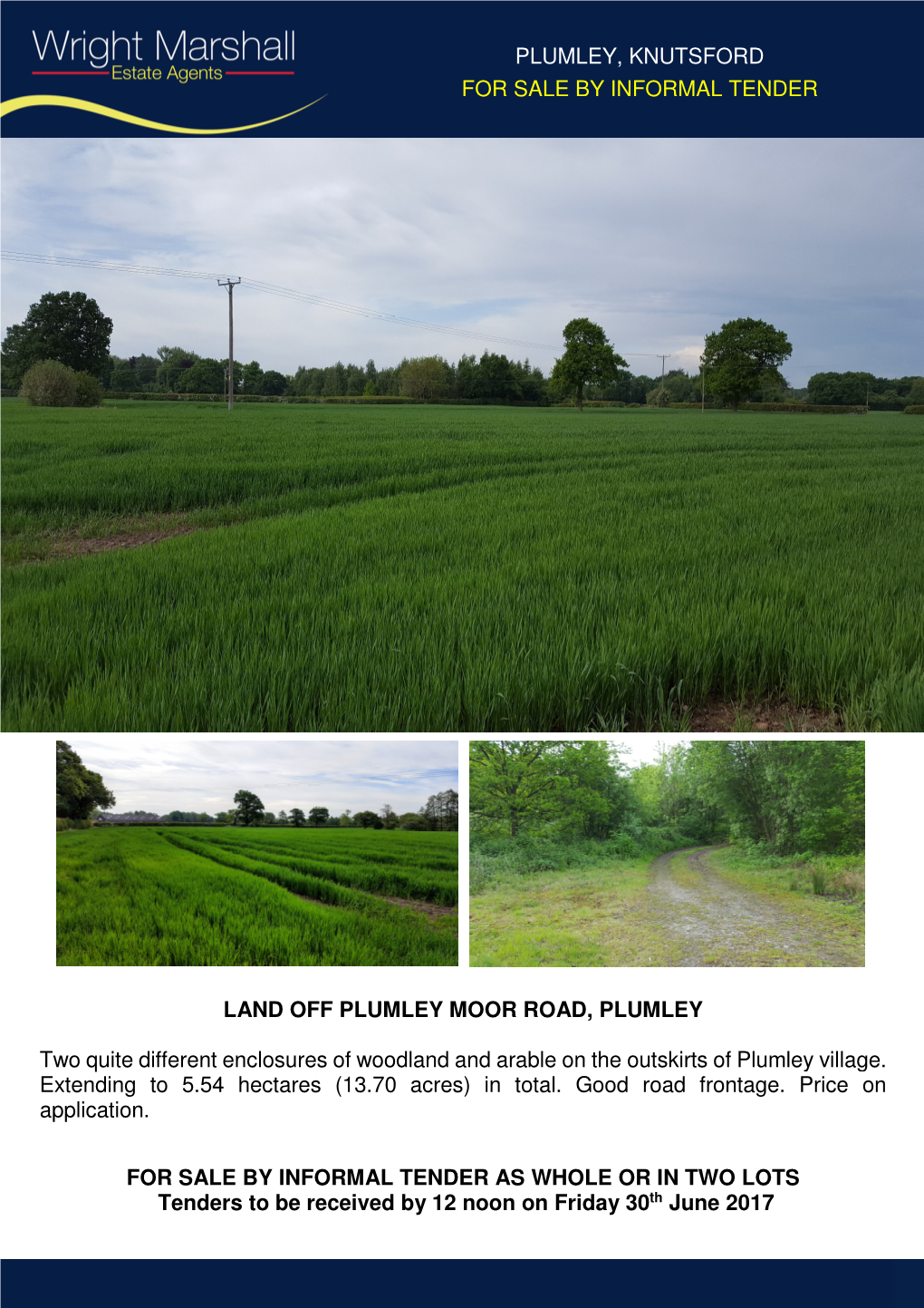 Plumley, Knutsford for Sale by Informal Tender Land