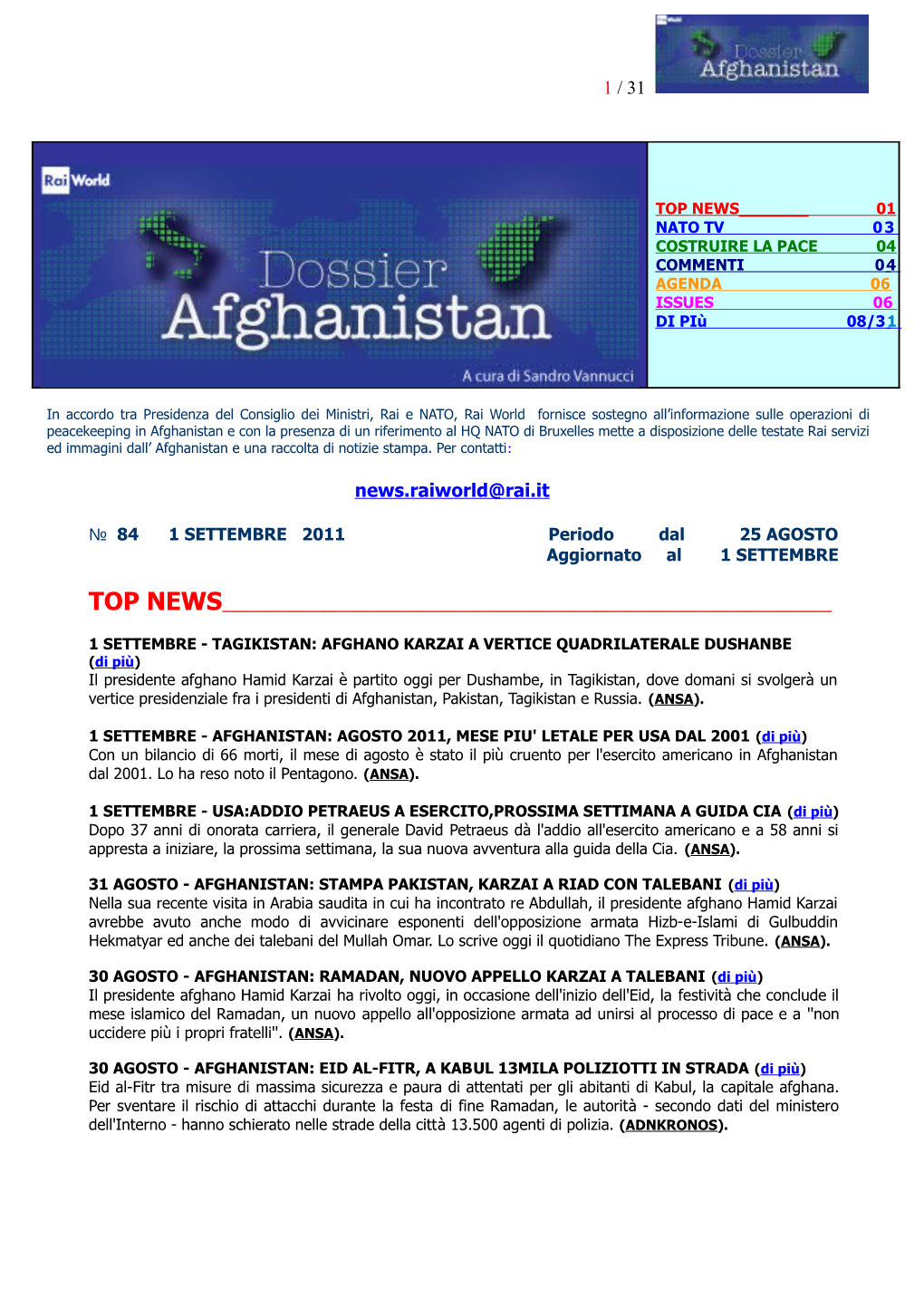 Dossier Nato Afganistan