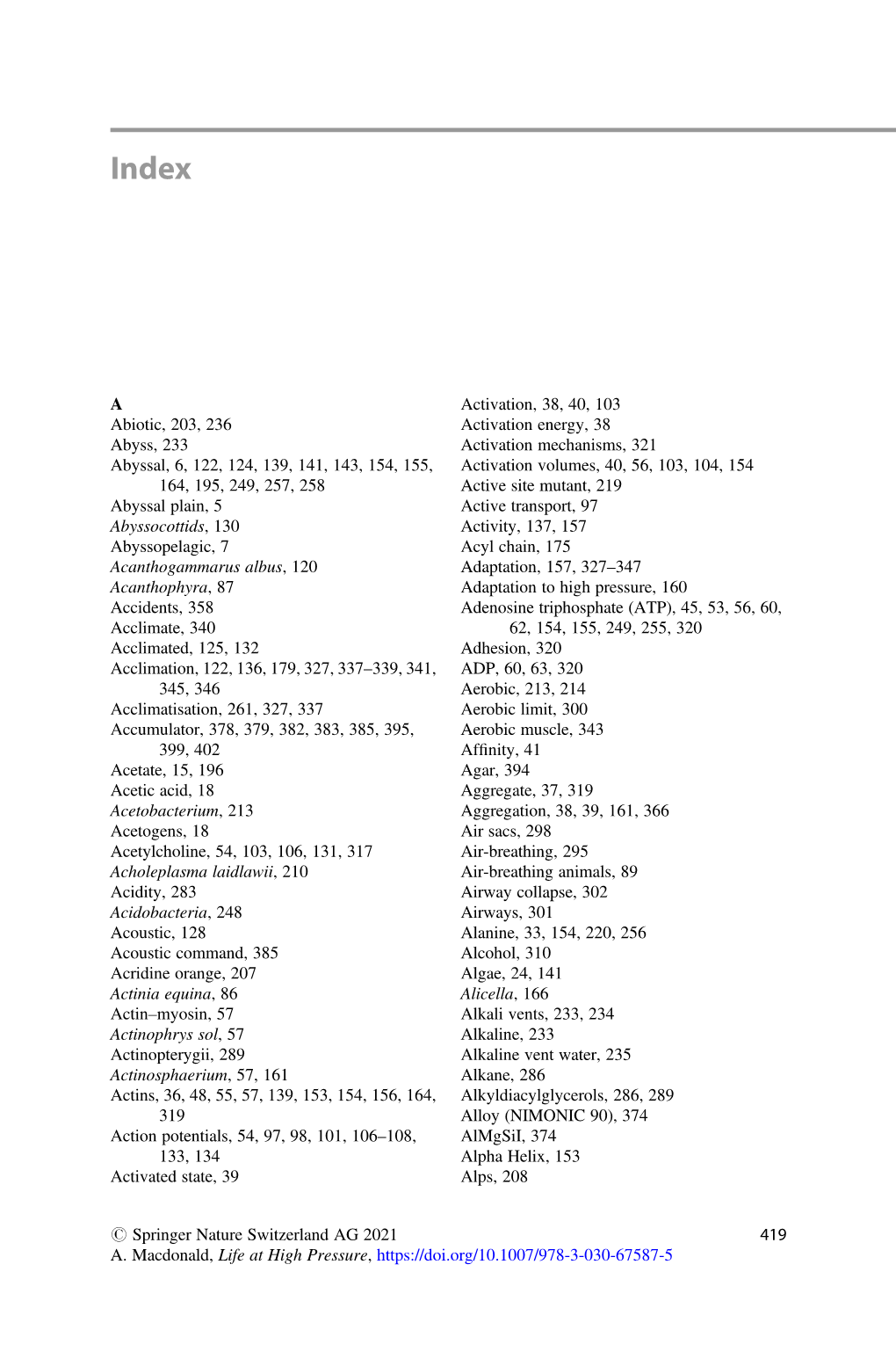 A Abiotic, 203, 236 Abyss, 233 Abyssal, 6, 122, 124, 139, 141, 143