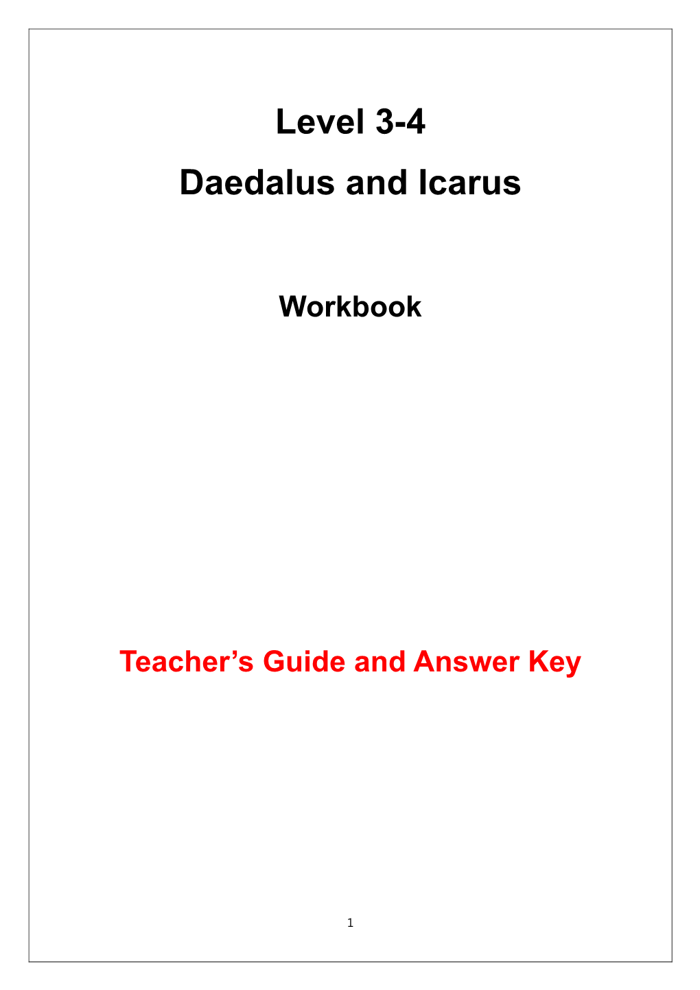 Level 3-4 Daedalus and Icarus