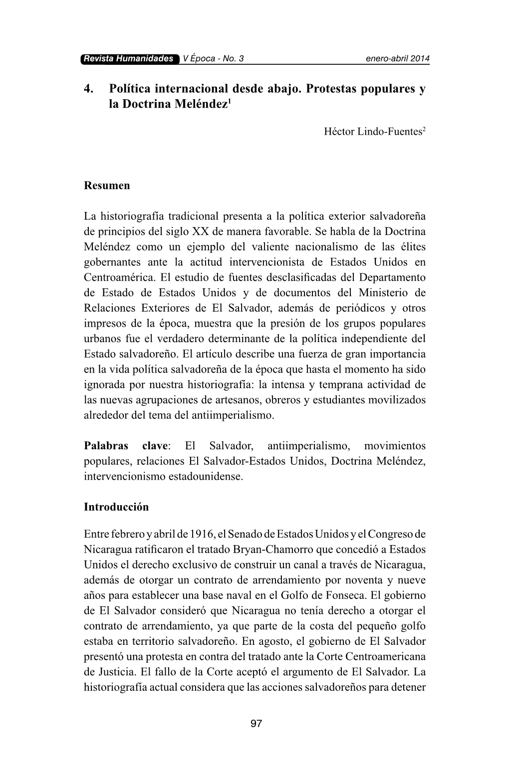 4. Política Internacional Desde Abajo. Protestas Populares Y La Doctrina Meléndez1