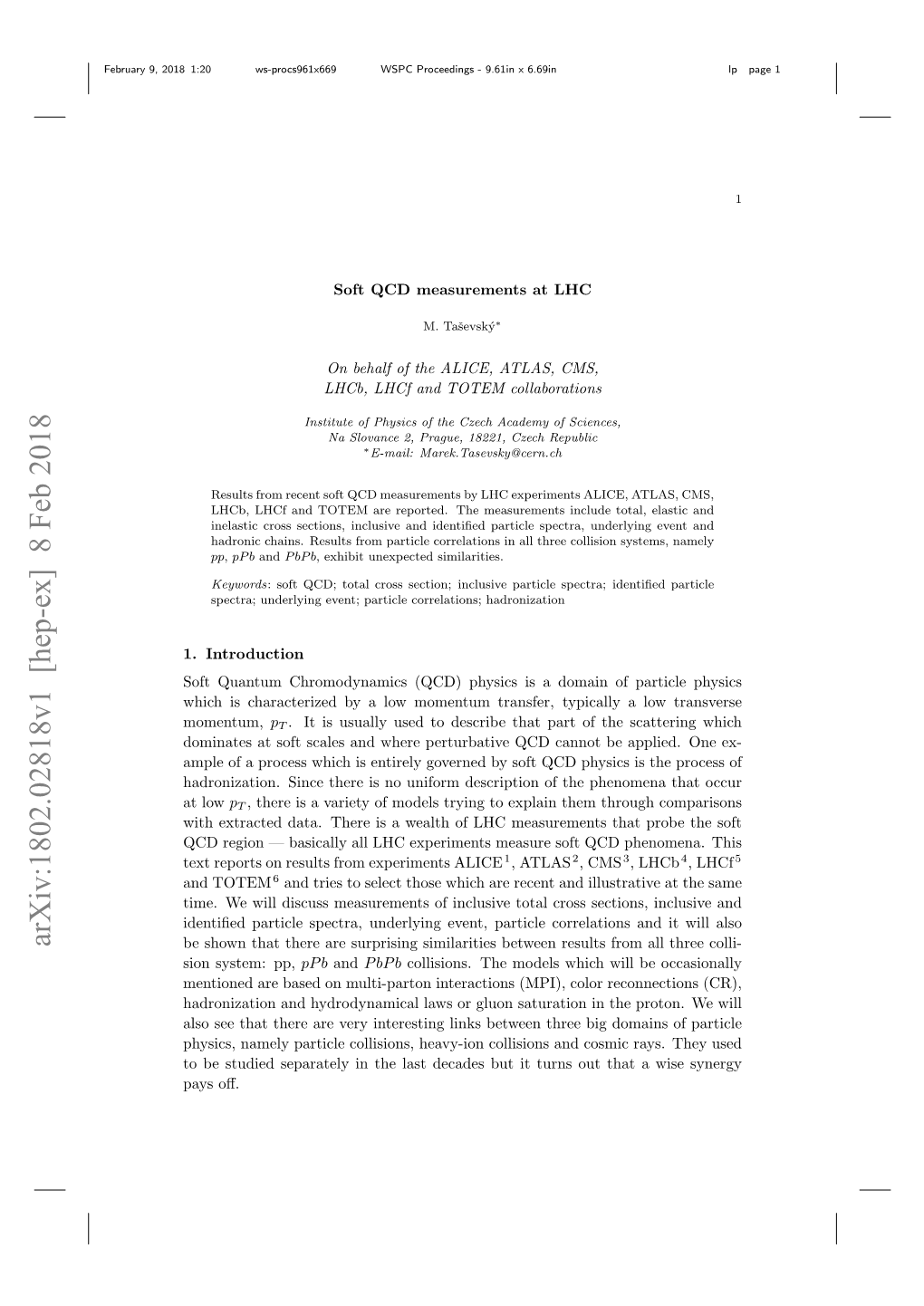 Arxiv:1802.02818V1 [Hep-Ex] 8 Feb 2018