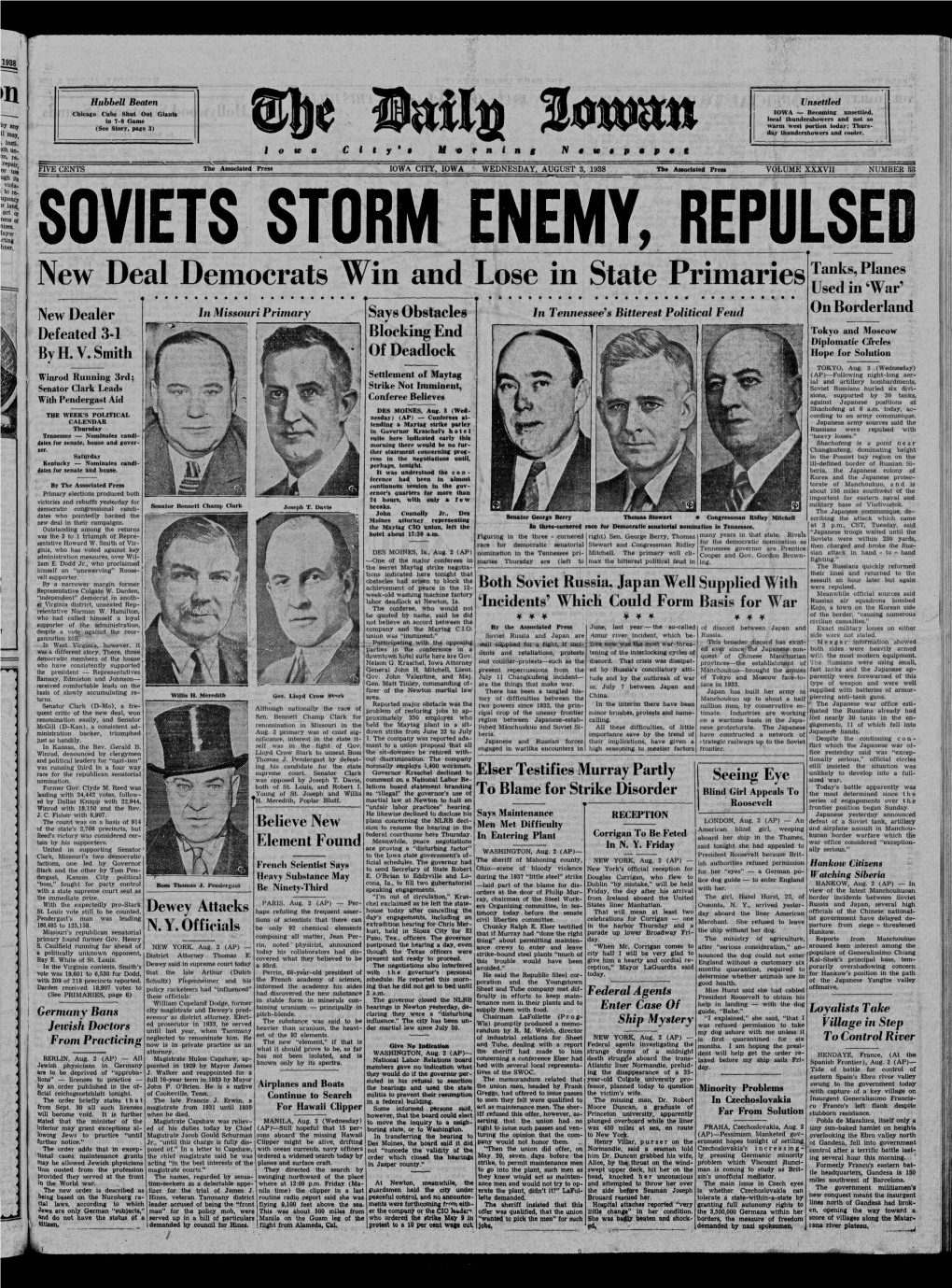 Daily Iowan (Iowa City, Iowa), 1938-08-03