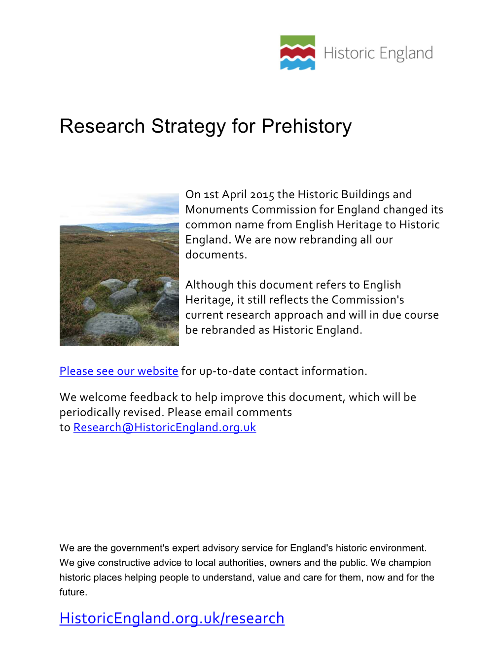 Thematic Research Strategy for Prehistory