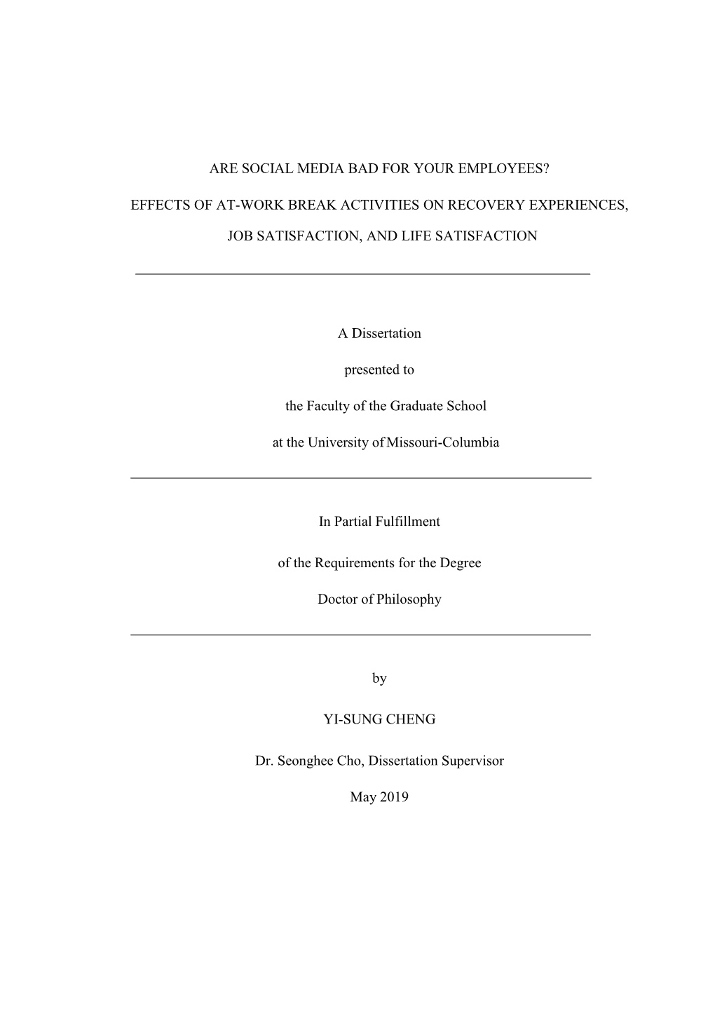 Effects of At-Work Break Activities on Recovery Experiences