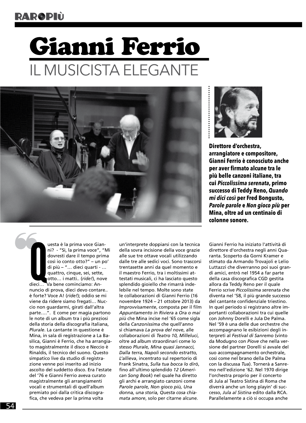 Gianni Ferrio IL MUSICISTA ELEGANTE