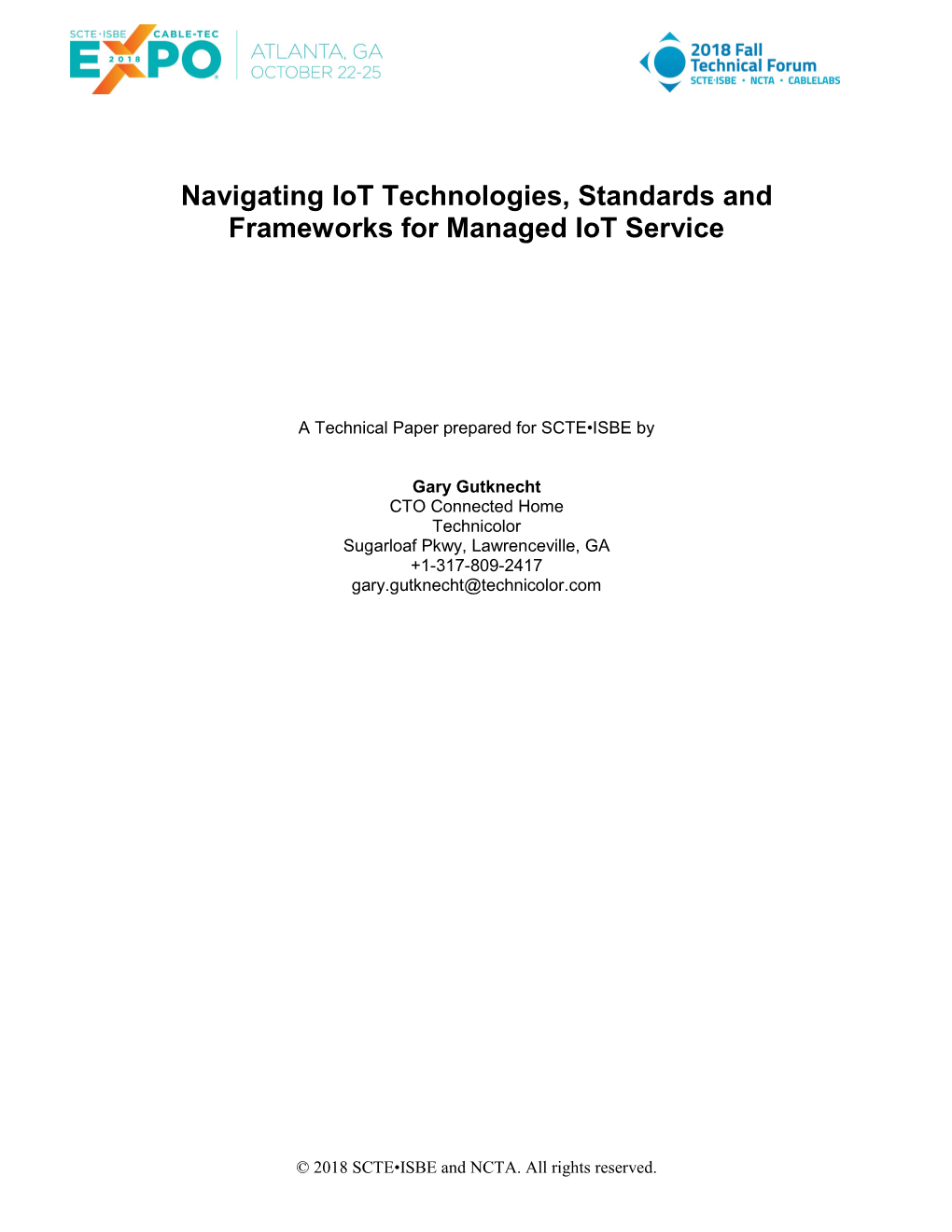 Navigating Iot Technologies, Standards and Frameworks for Managed Iot Service