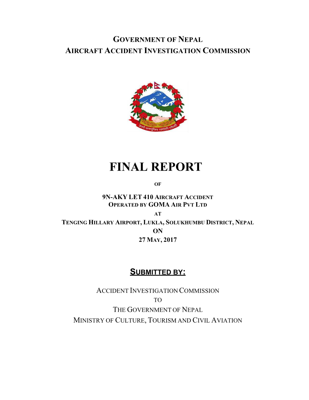 Final Report L410 (9N-AKY)