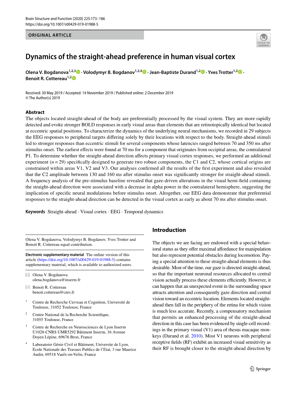 Dynamics of the Straight-Ahead Preference in Human Visual Cortex