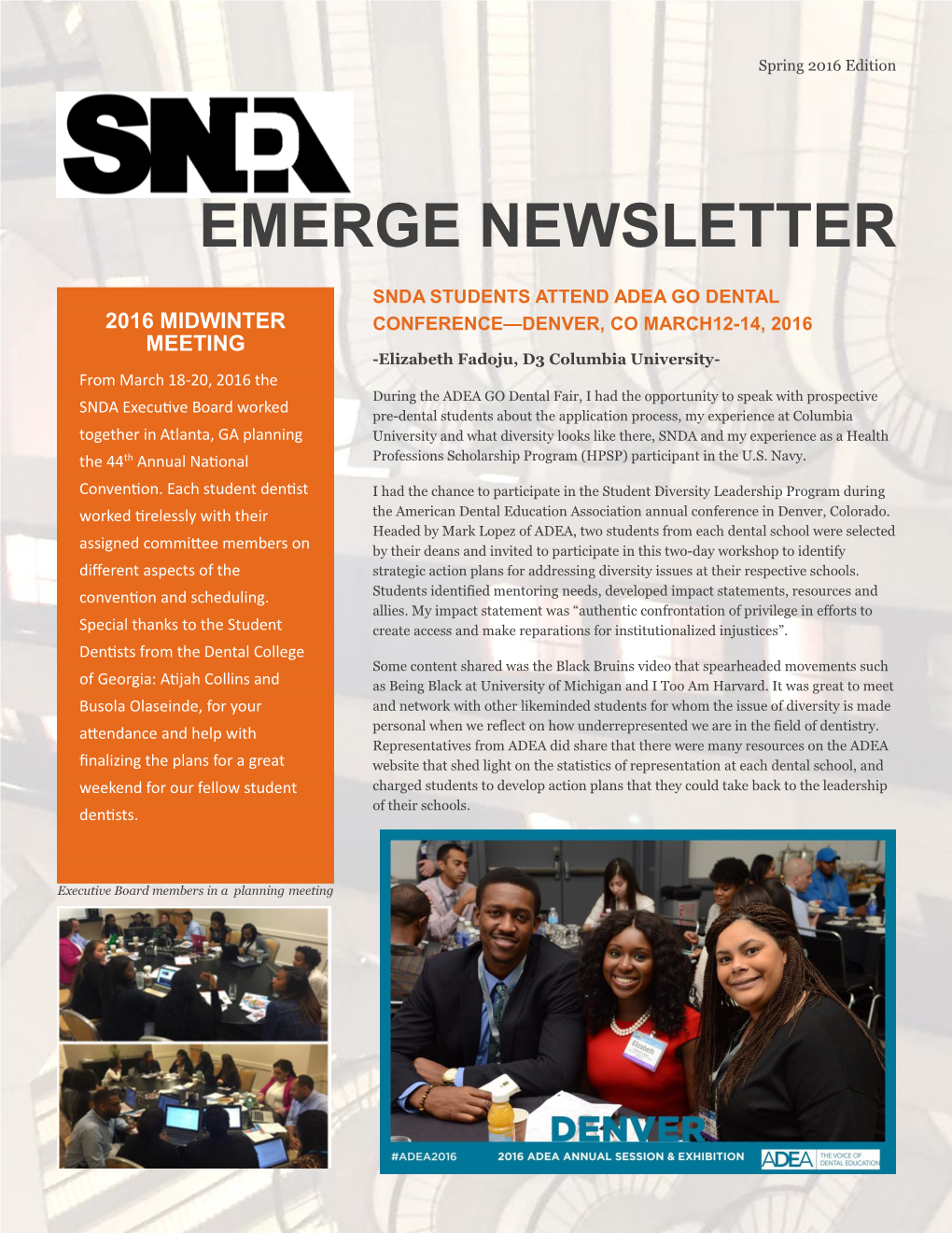 Spring 2016 Newsletter