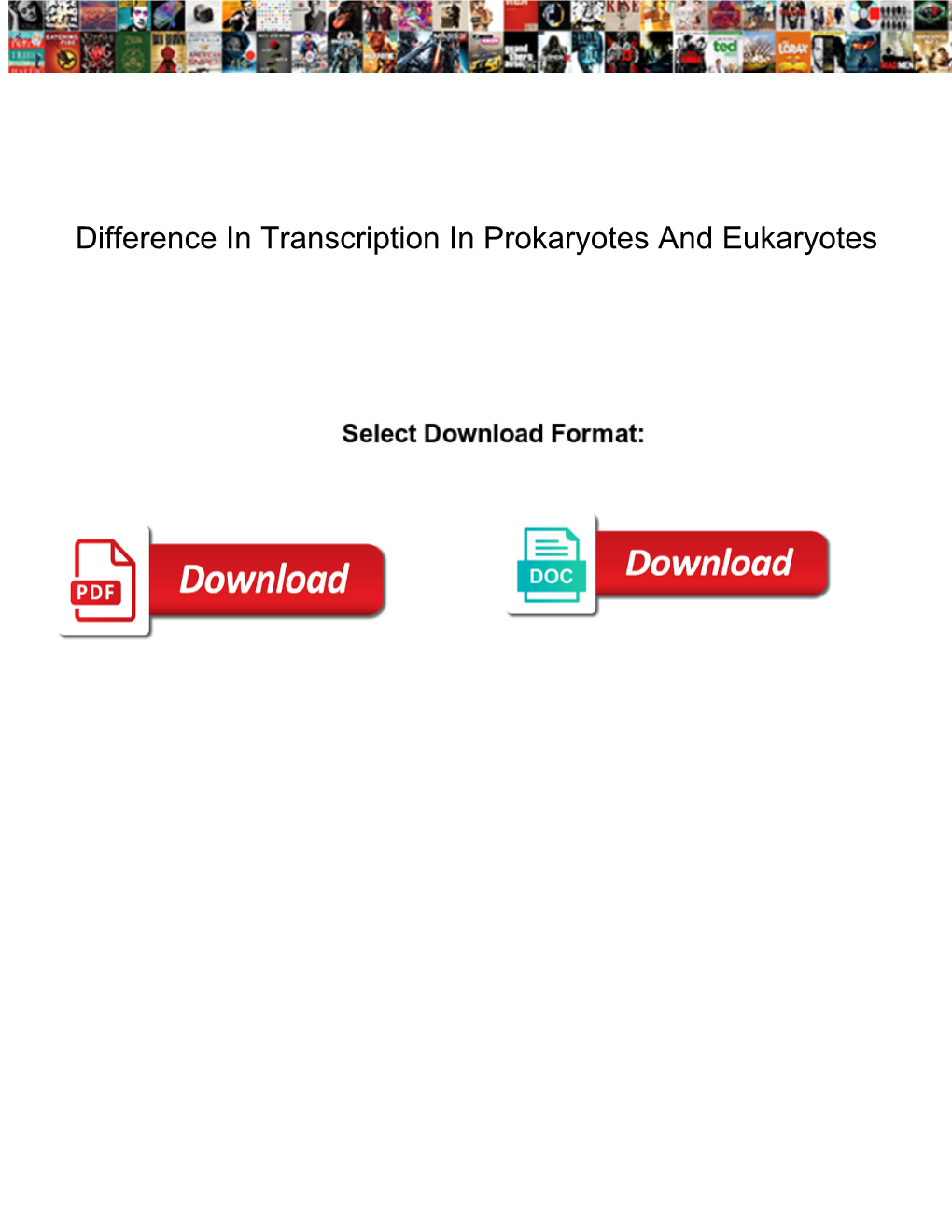 Difference in Transcription in Prokaryotes and Eukaryotes