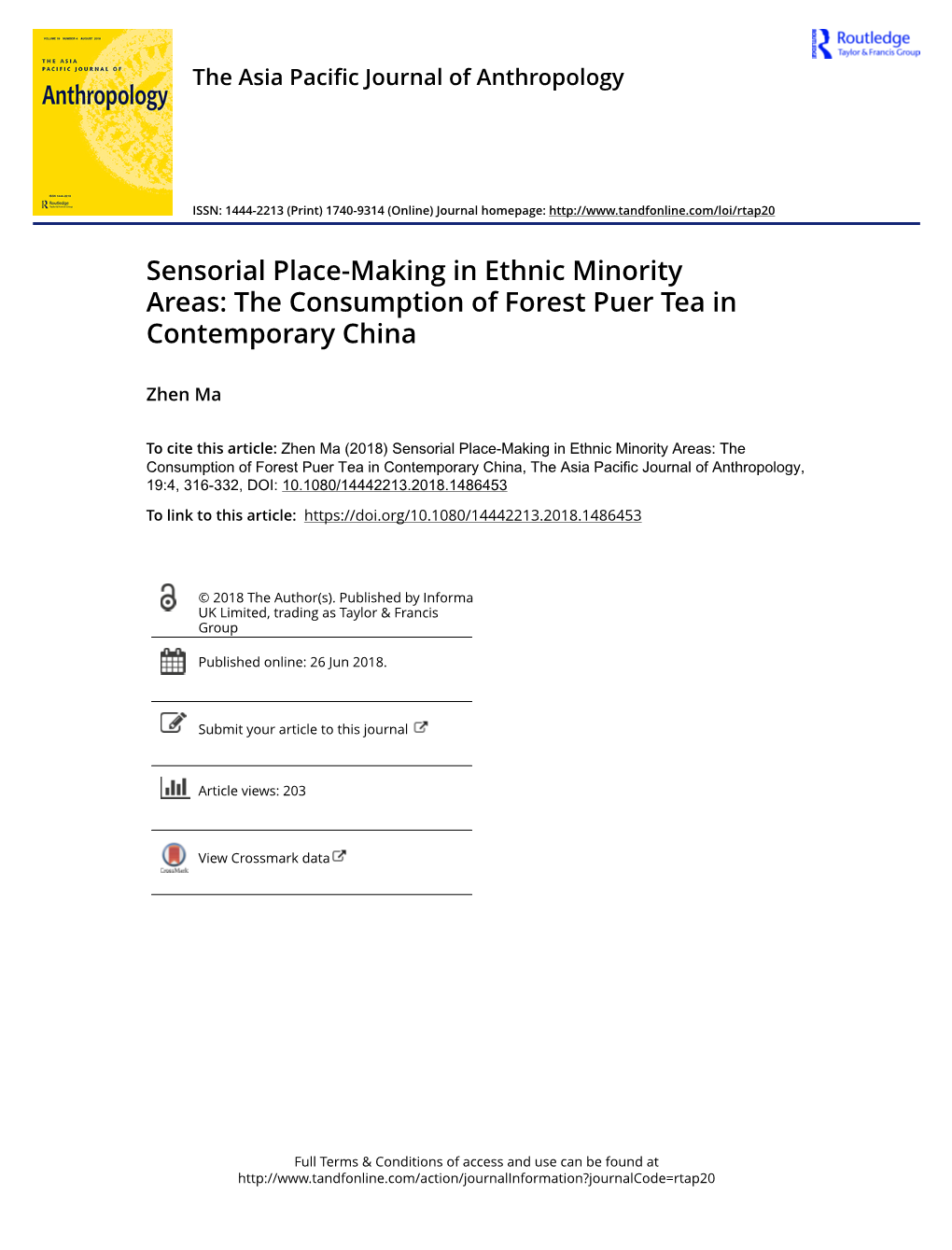 The Consumption of Forest Puer Tea in Contemporary China