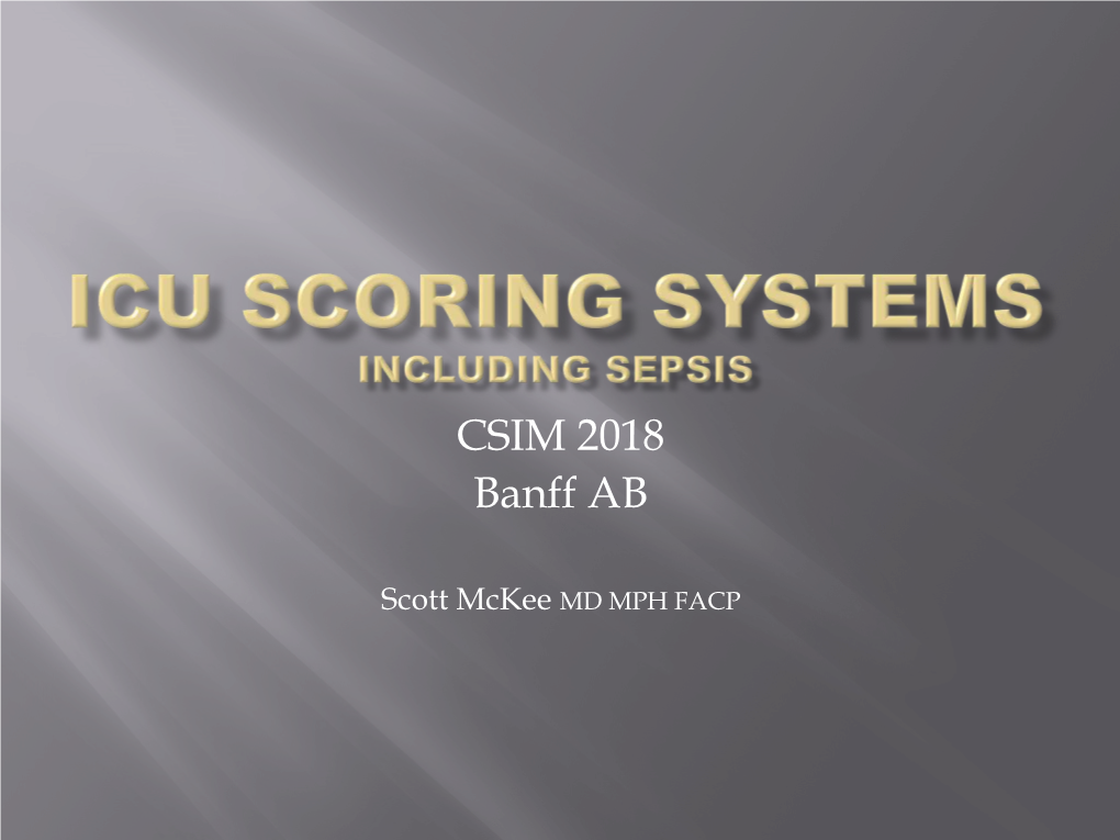 SEPSIS SCORING Systems