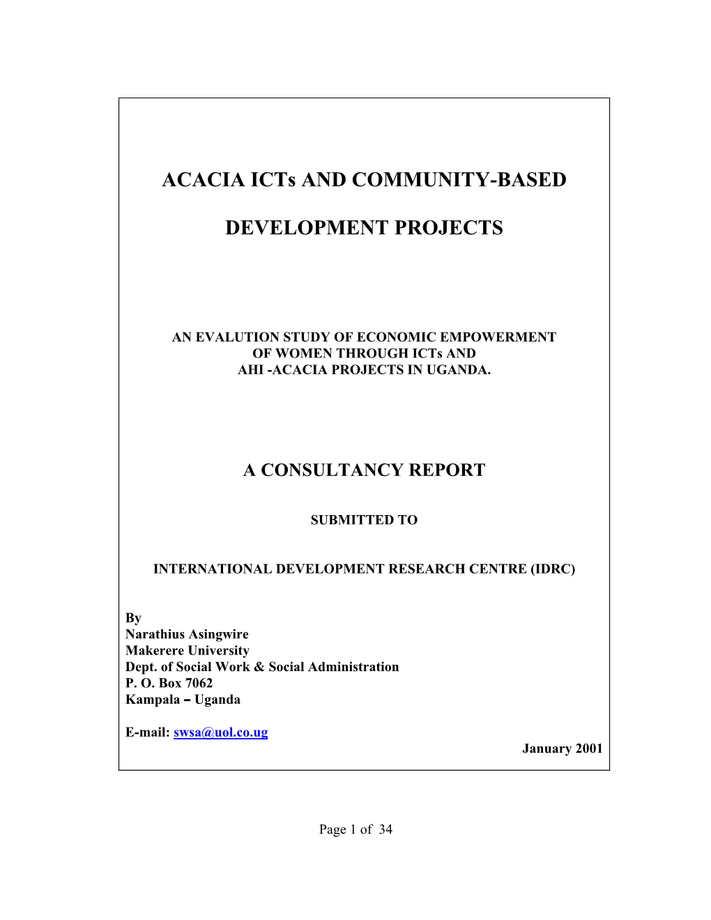 ACACIA Icts and COMMUNITY-BASED