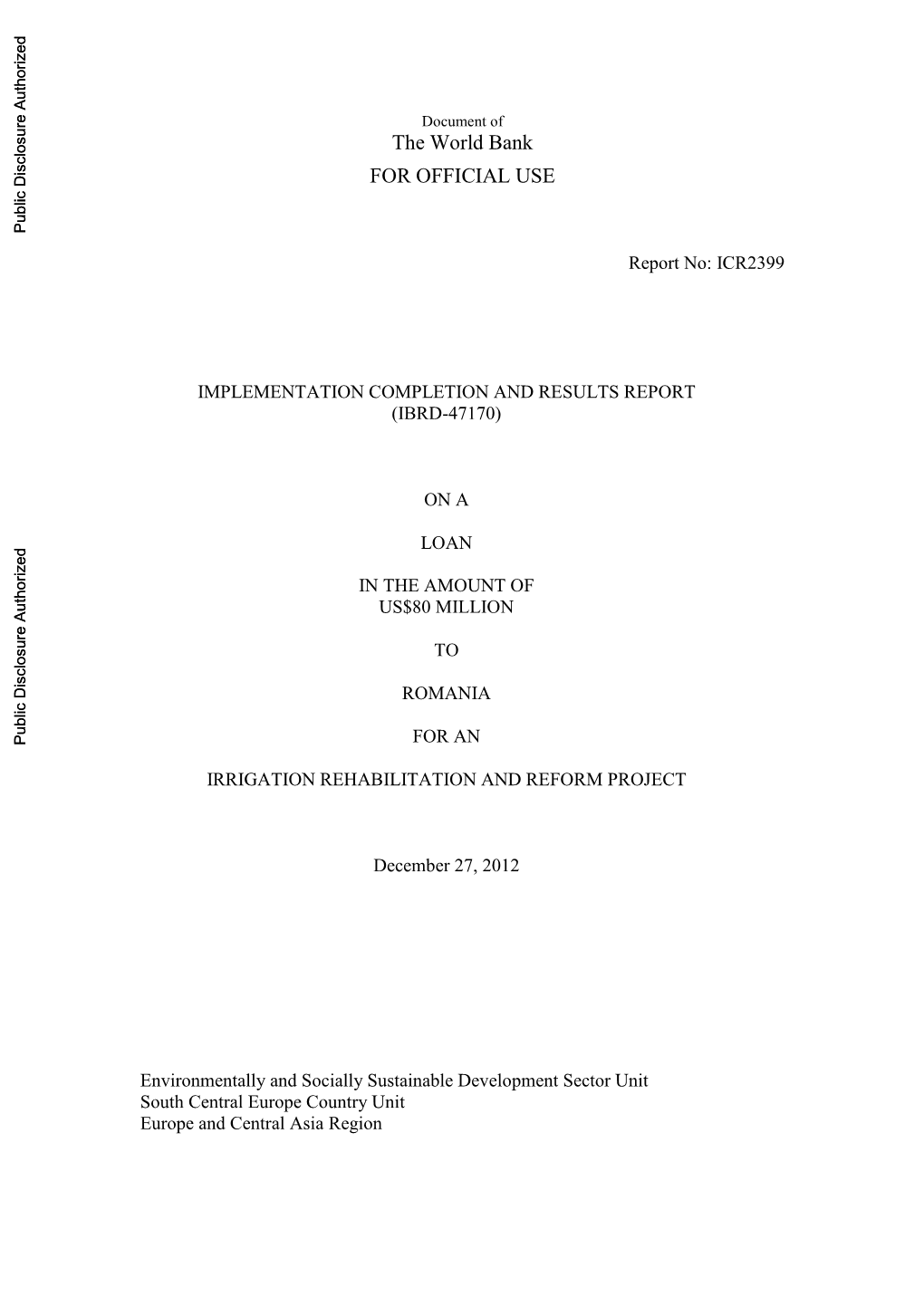 World Bank Document