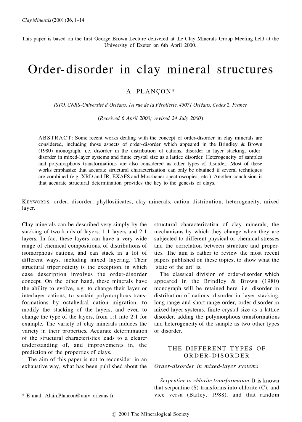 Order-Disorder in Clay Mineral Structures 3