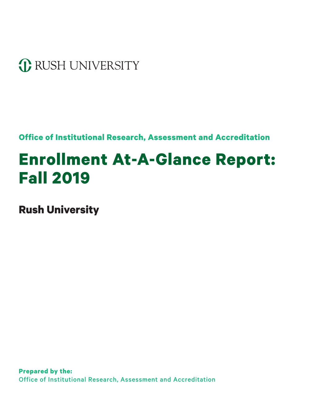 Enrollment At-A-Glance Report: Fall 2019