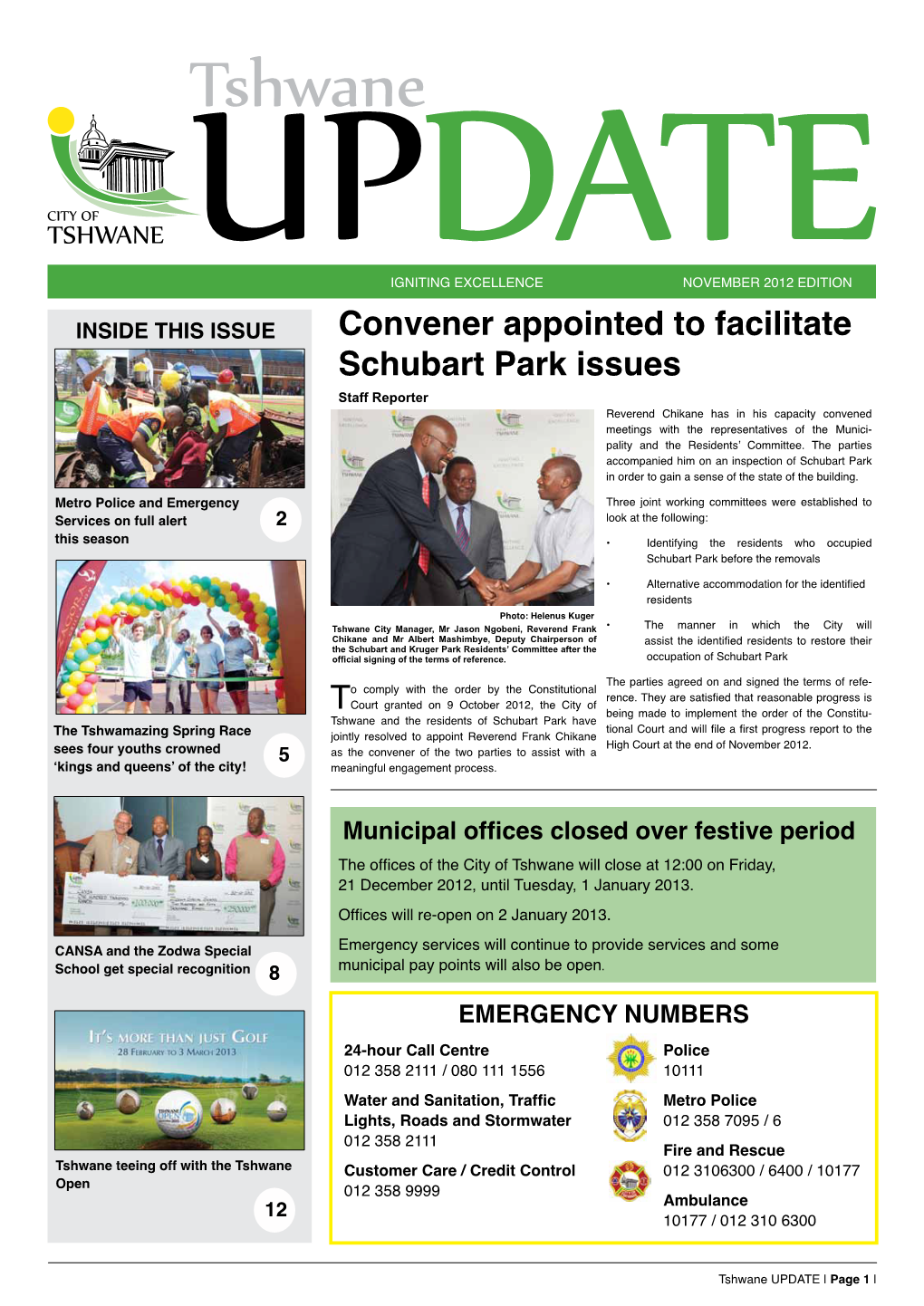 Convener Appointed to Facilitate Schubart Park Issues