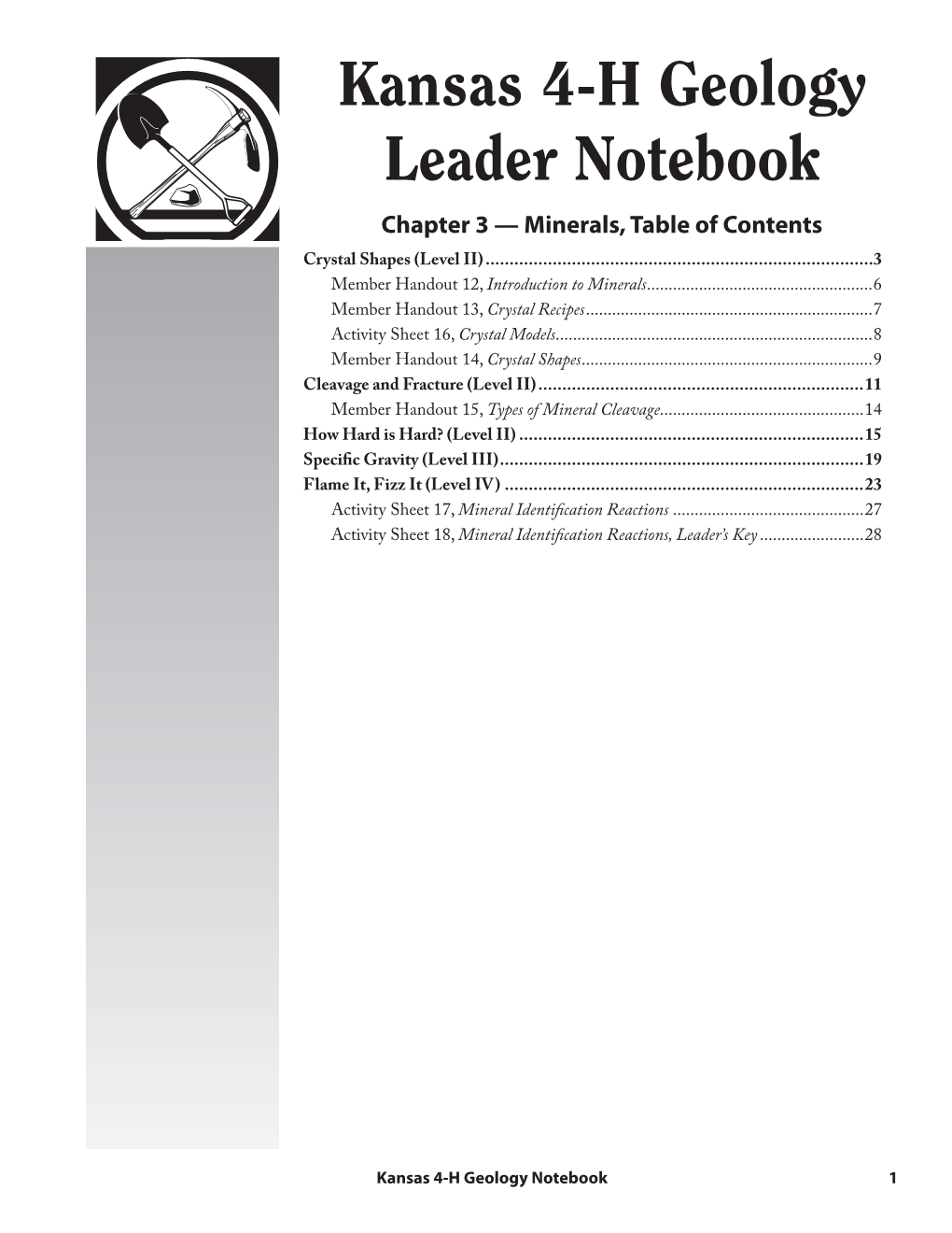 S149 Kansas 4-H Geology Leader Notebook, Ch. 3