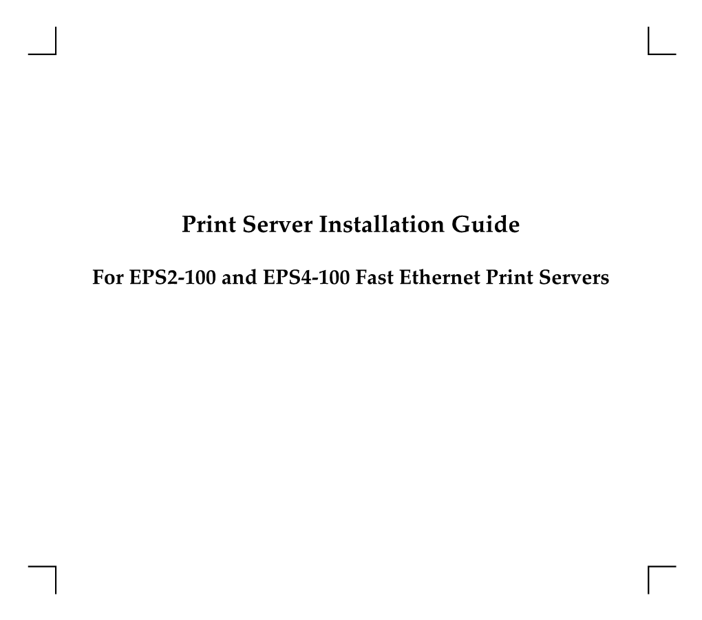 Print Server Installation Guide