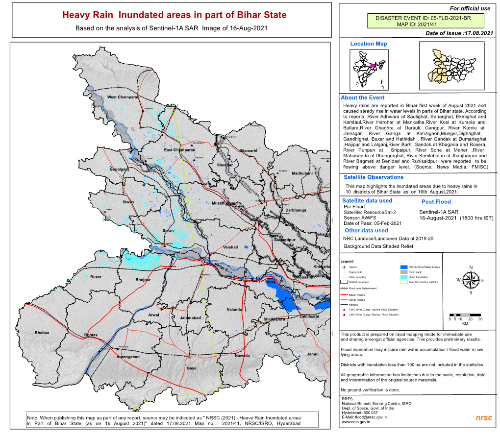 Heavy Rain Inundated Areas in Part of Bihar State