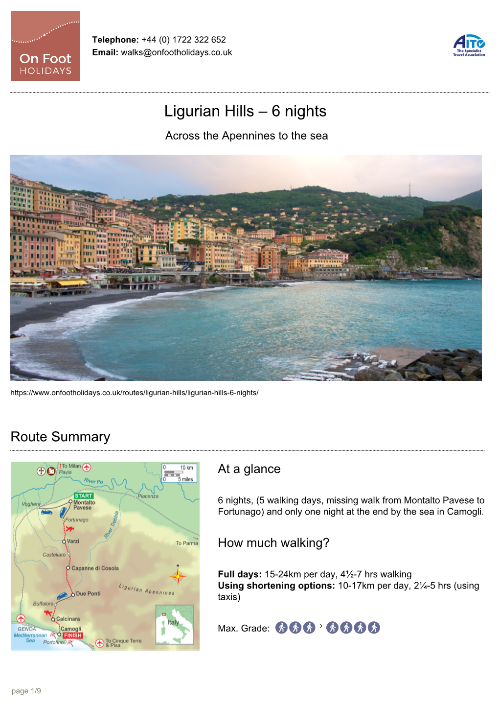 Ligurian Hills – 6 Nights Across the Apennines to the Sea