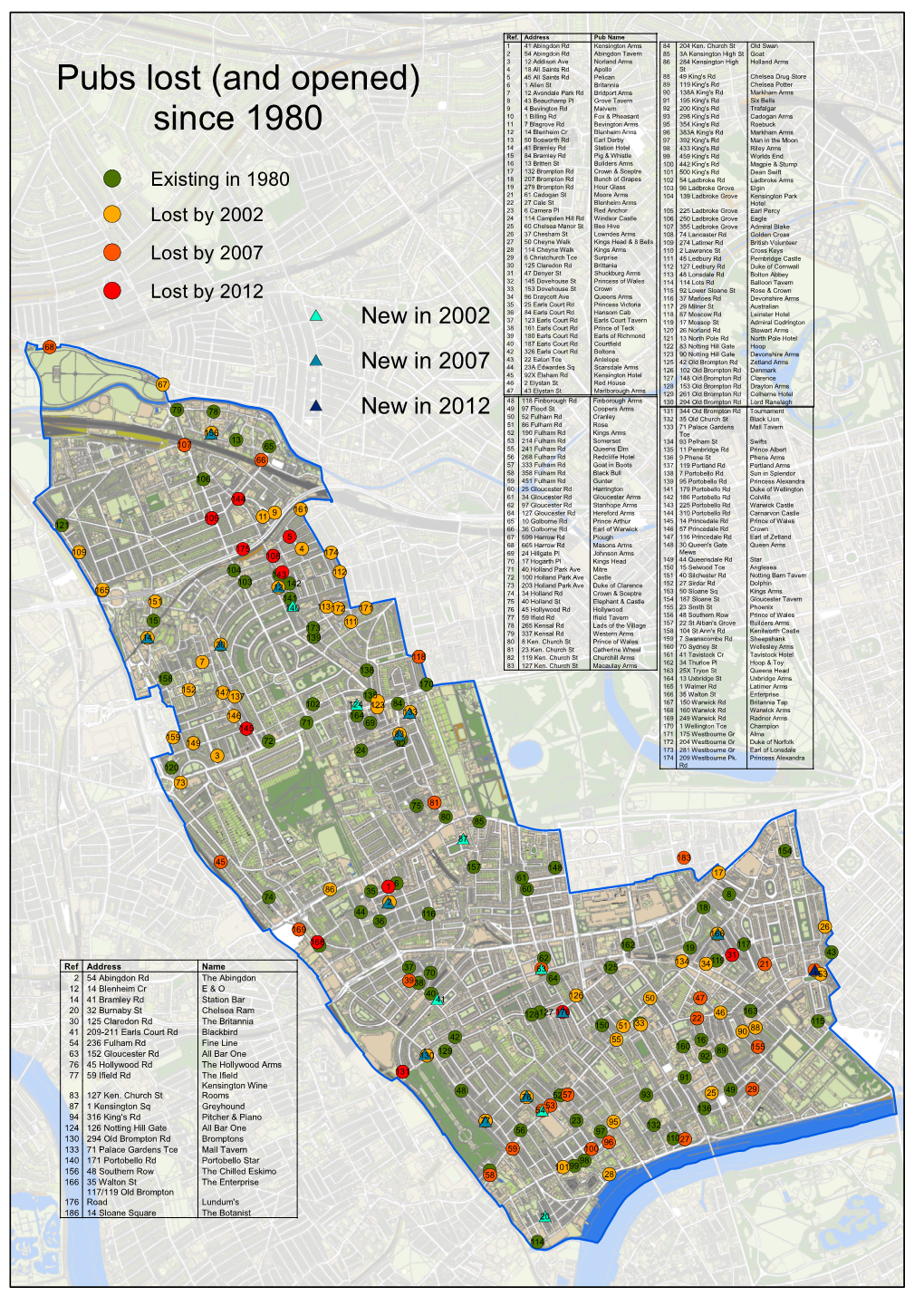 Pubs Lost (And Opened) Since 1980