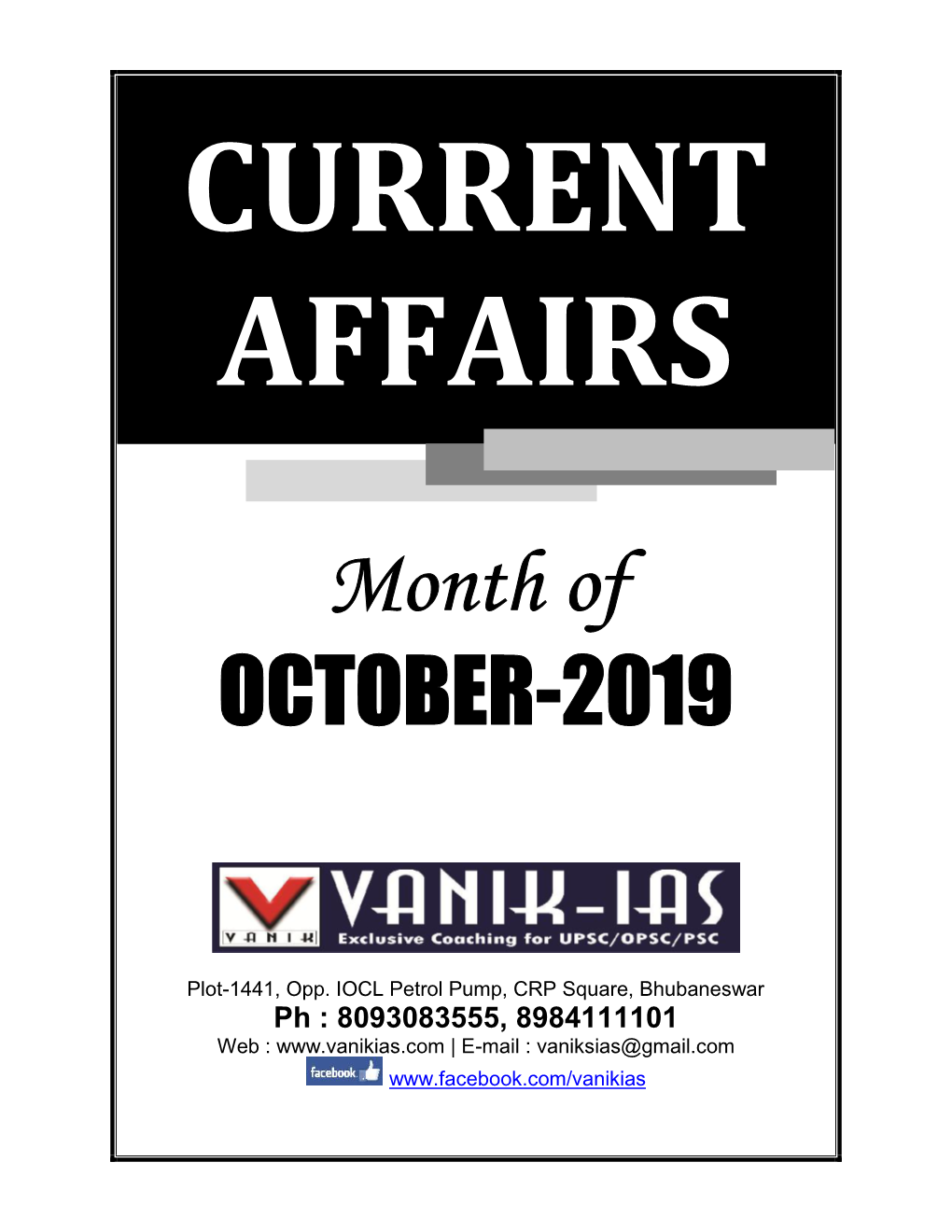 Month of OCTOBER-2019