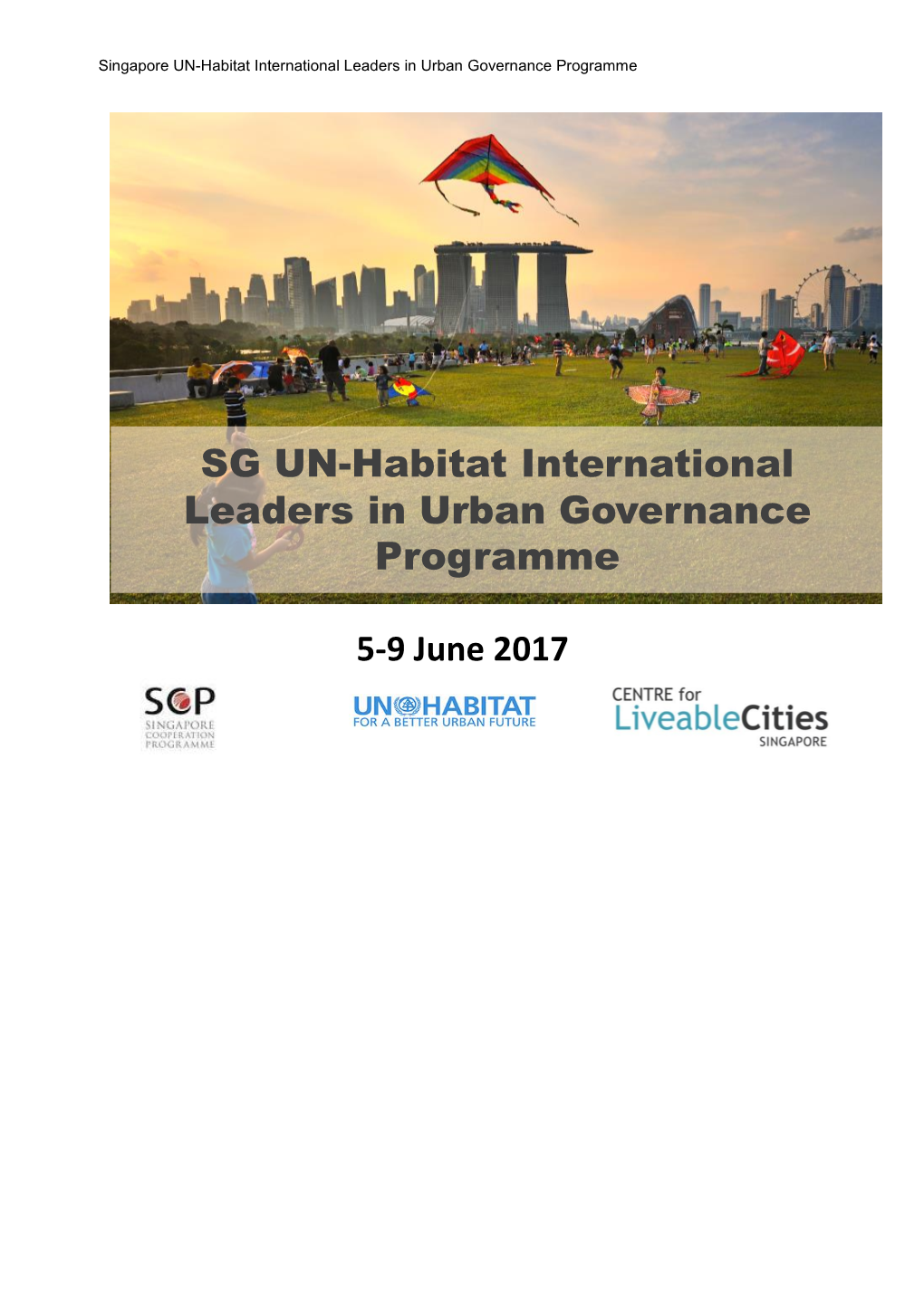 SG UN-Habitat International Leaders in Urban Governance Programme