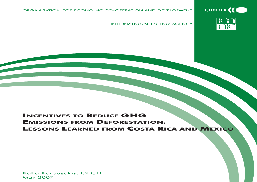 Incentives to Reduce Ghg Emissions from Deforestation: Lessons Learned from Costa Rica and Mexico