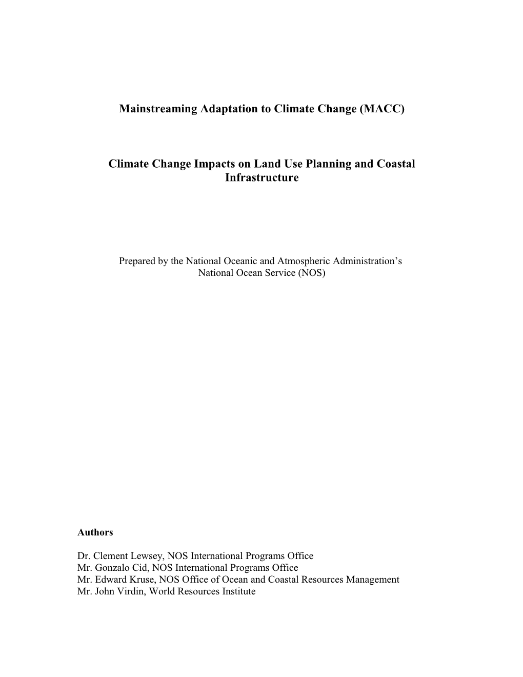 Climate Change Impacts On Land Use Planning And Coastal Infrastructure